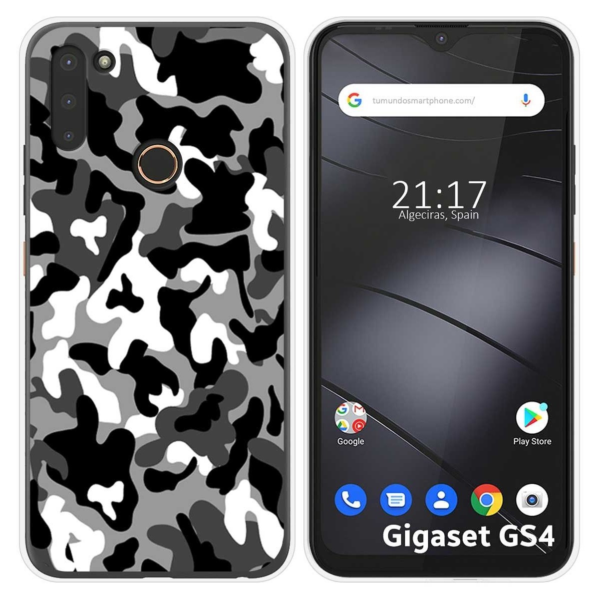 Funda Silicona para Gigaset GS4 diseño Snow Camuflaje Dibujos