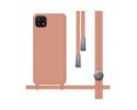 Funda Silicona Líquida con Cordón para Samsung Galaxy A22 5G color Rosa