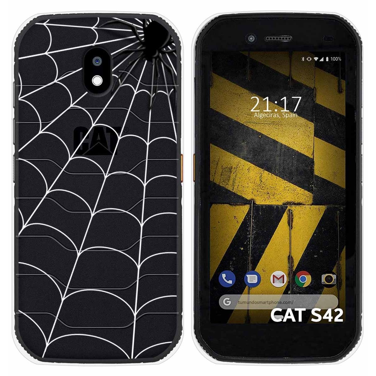 Funda Silicona Transparente para Cat S42 / S42 H+ diseño Araña Dibujos