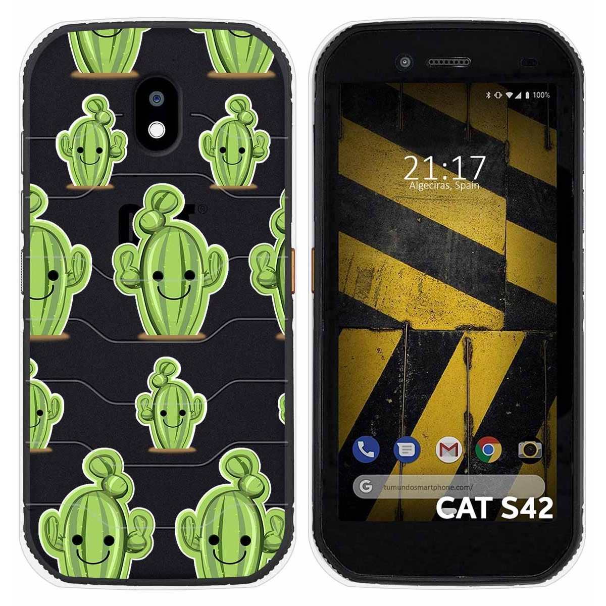 Funda Silicona Transparente para Cat S42 / S42 H+ diseño Cactus Dibujos
