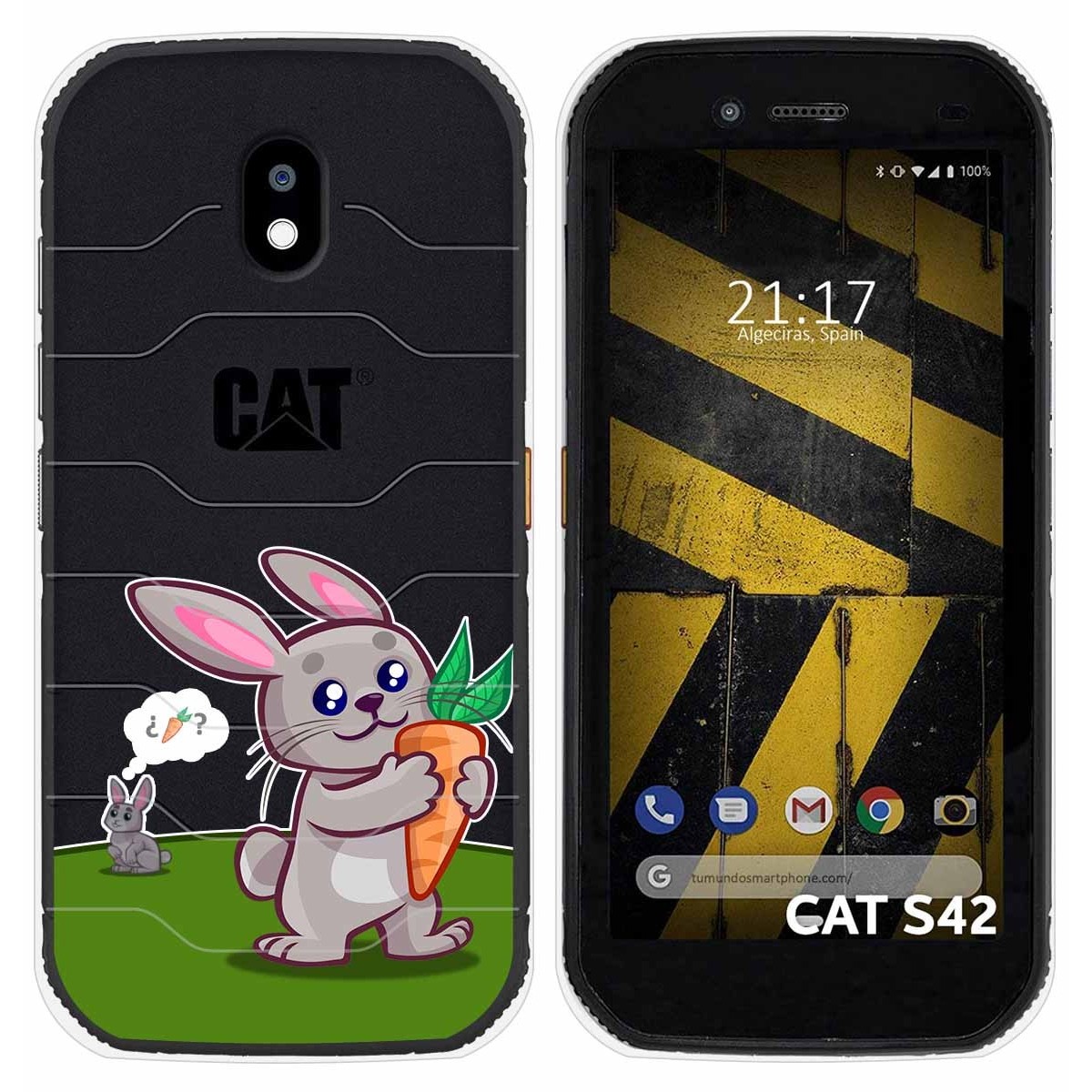 Funda Silicona Transparente para Cat S42 / S42 H+ diseño Conejo Dibujos