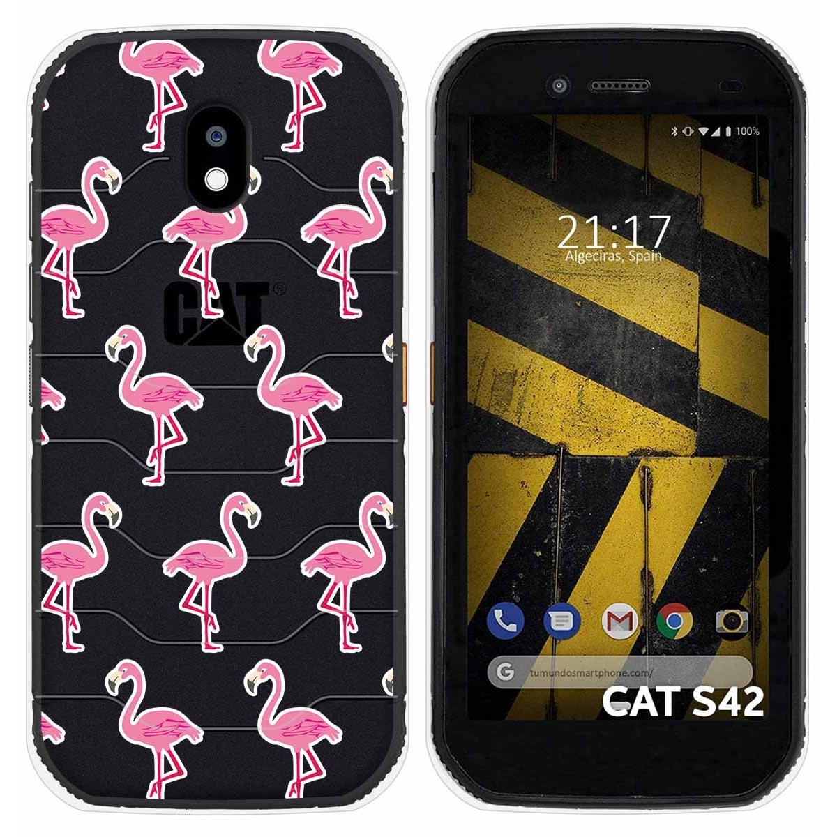 Funda Silicona Transparente para Cat S42 / S42 H+ diseño Flamenco Dibujos