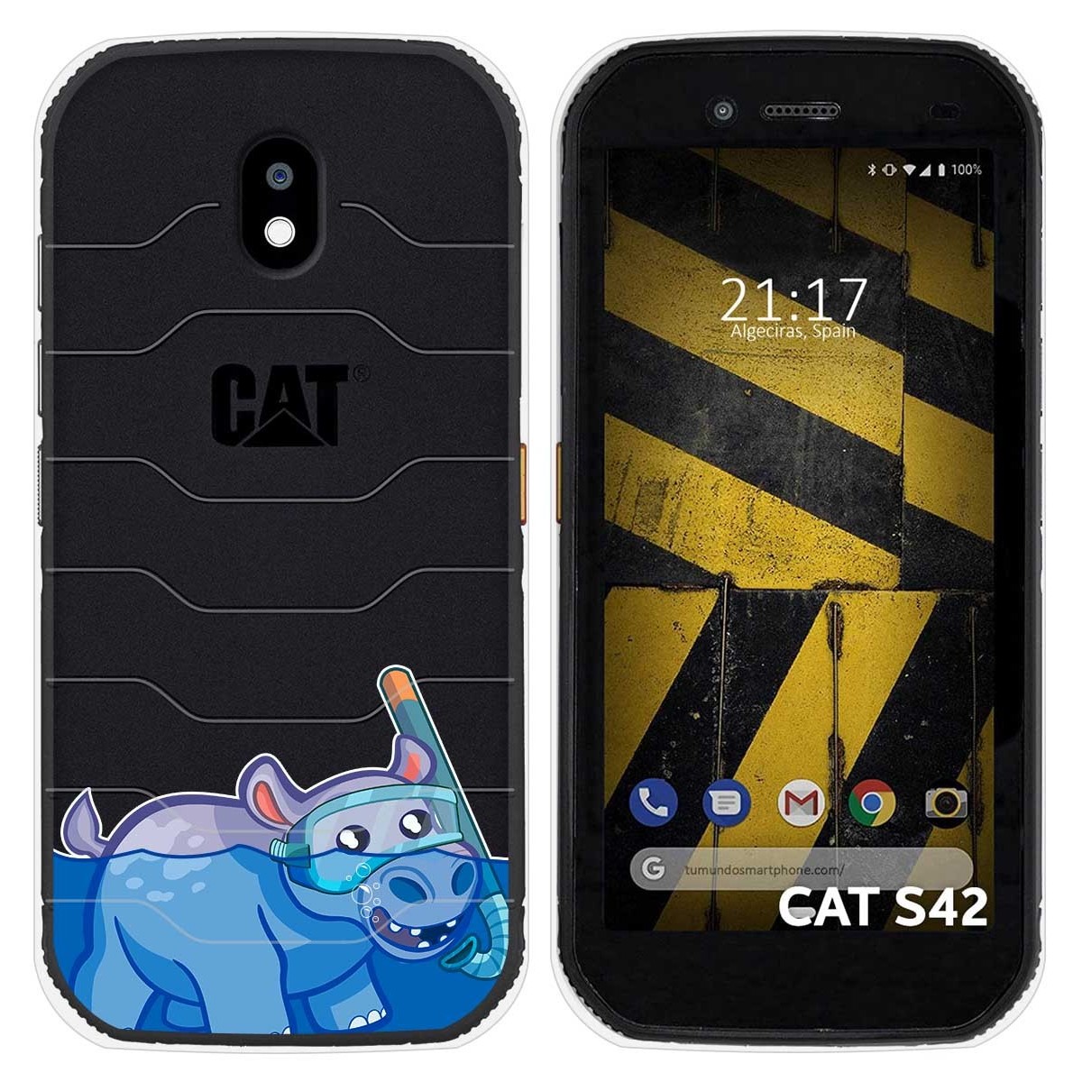 Funda Silicona Transparente para Cat S42 / S42 H+ diseño Hipo Dibujos
