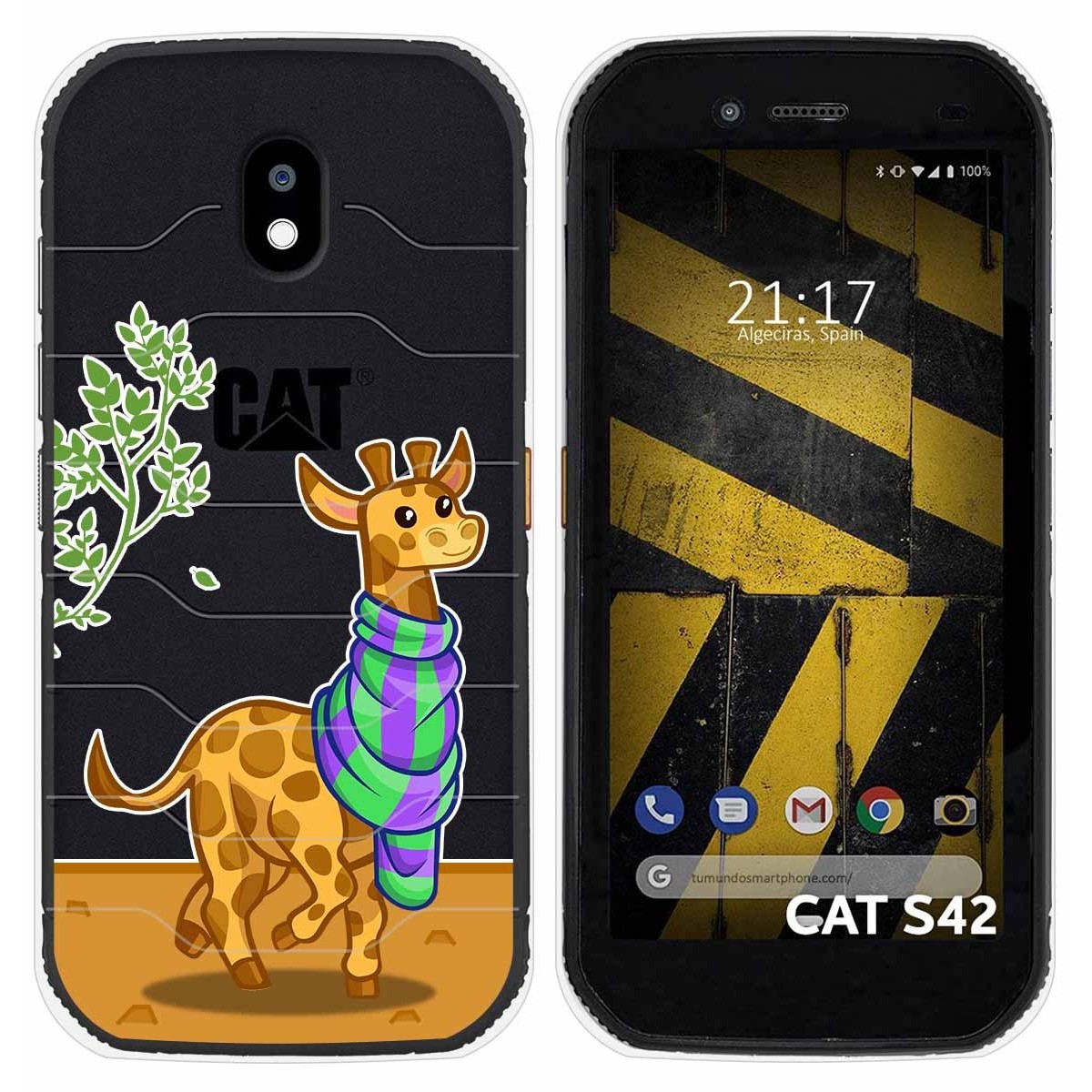 Funda Silicona Transparente para Cat S42 / S42 H+ diseño Jirafa Dibujos