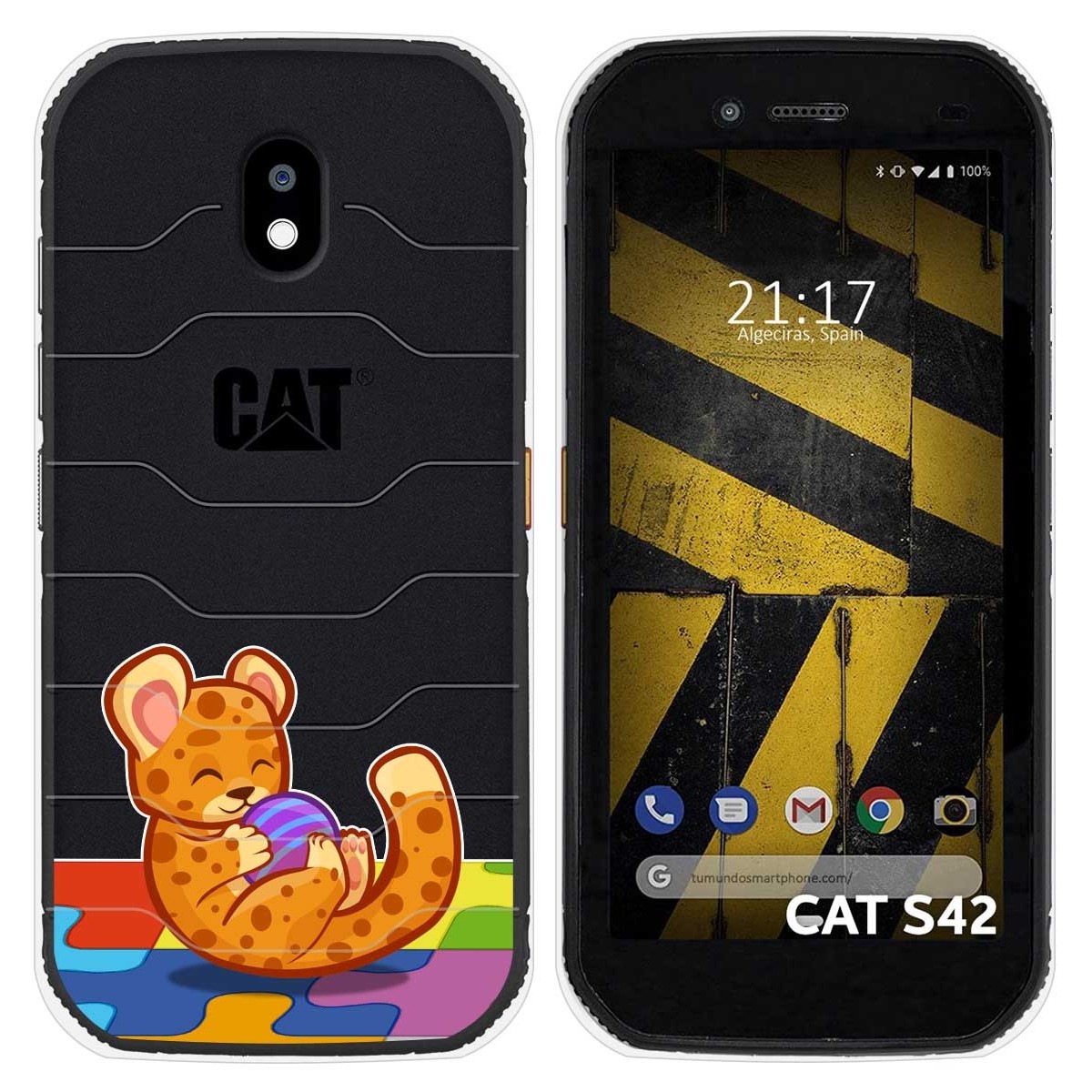 Funda Silicona Transparente para Cat S42 / S42 H+ diseño Leopardo Dibujos