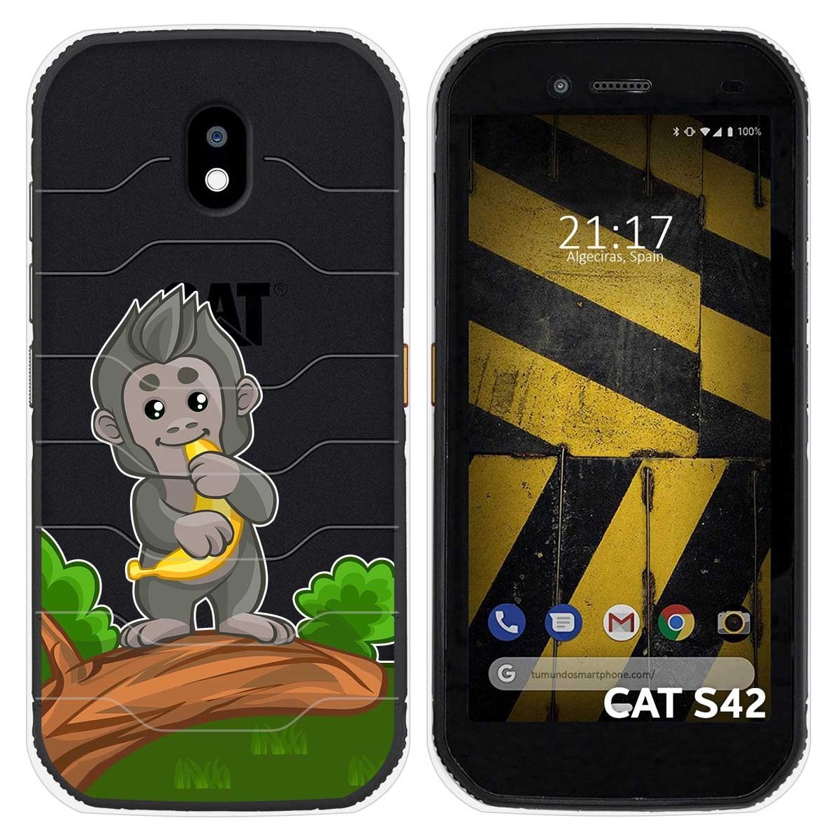 Funda Silicona Transparente para Cat S42 / S42 H+ diseño Mono Dibujos