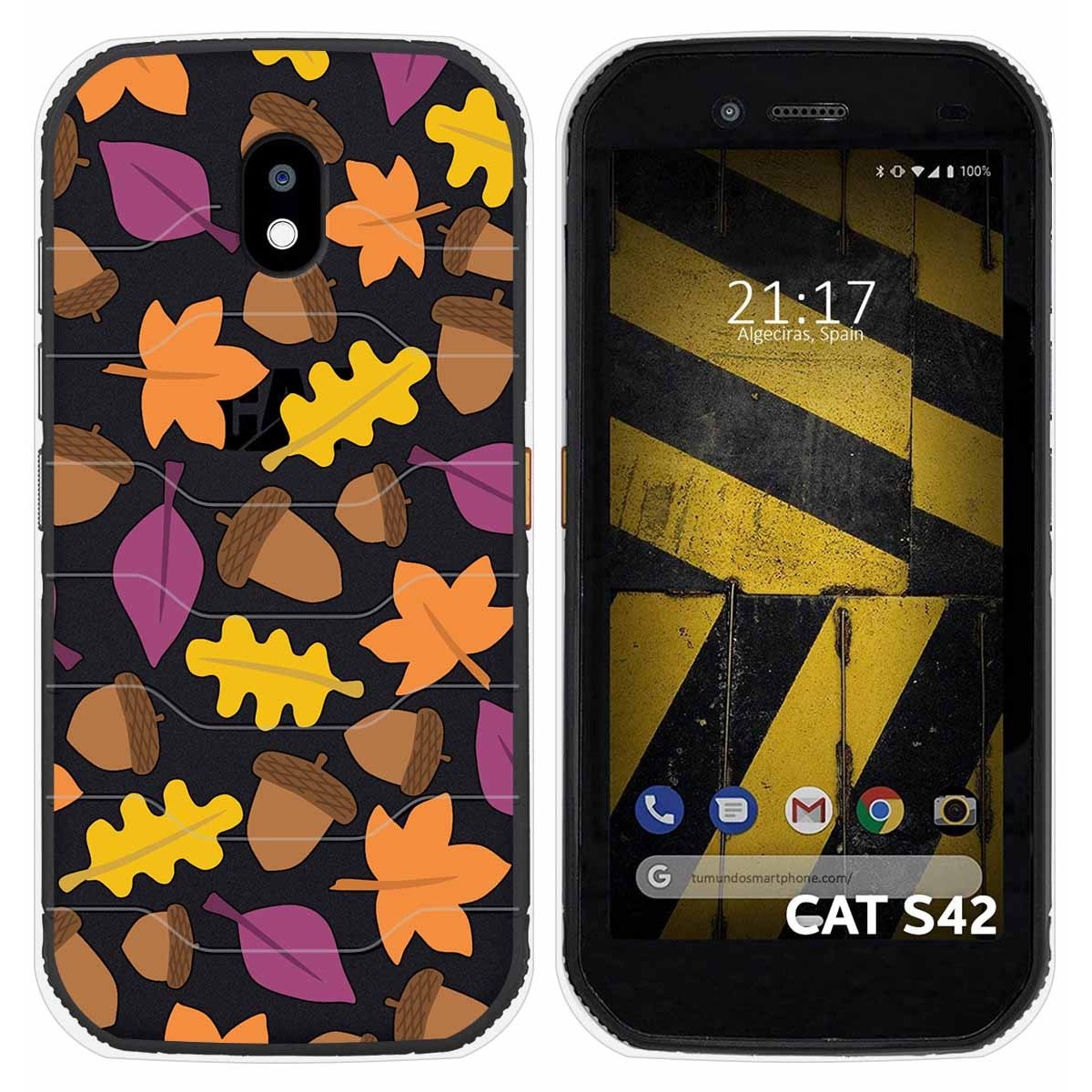 Funda Silicona Transparente para Cat S42 / S42 H+ diseño Otoño Dibujos
