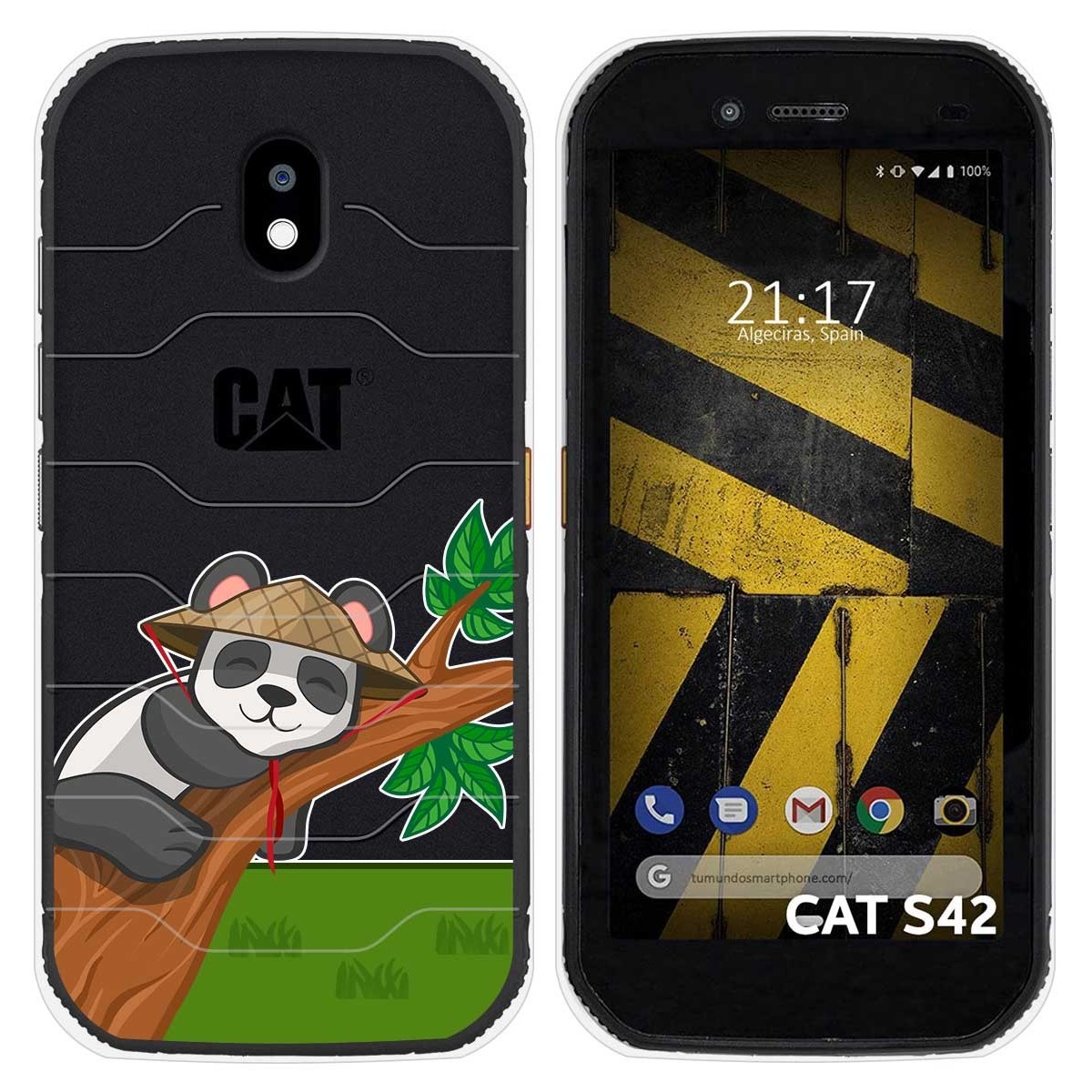Funda Silicona Transparente para Cat S42 / S42 H+ diseño Panda Dibujos