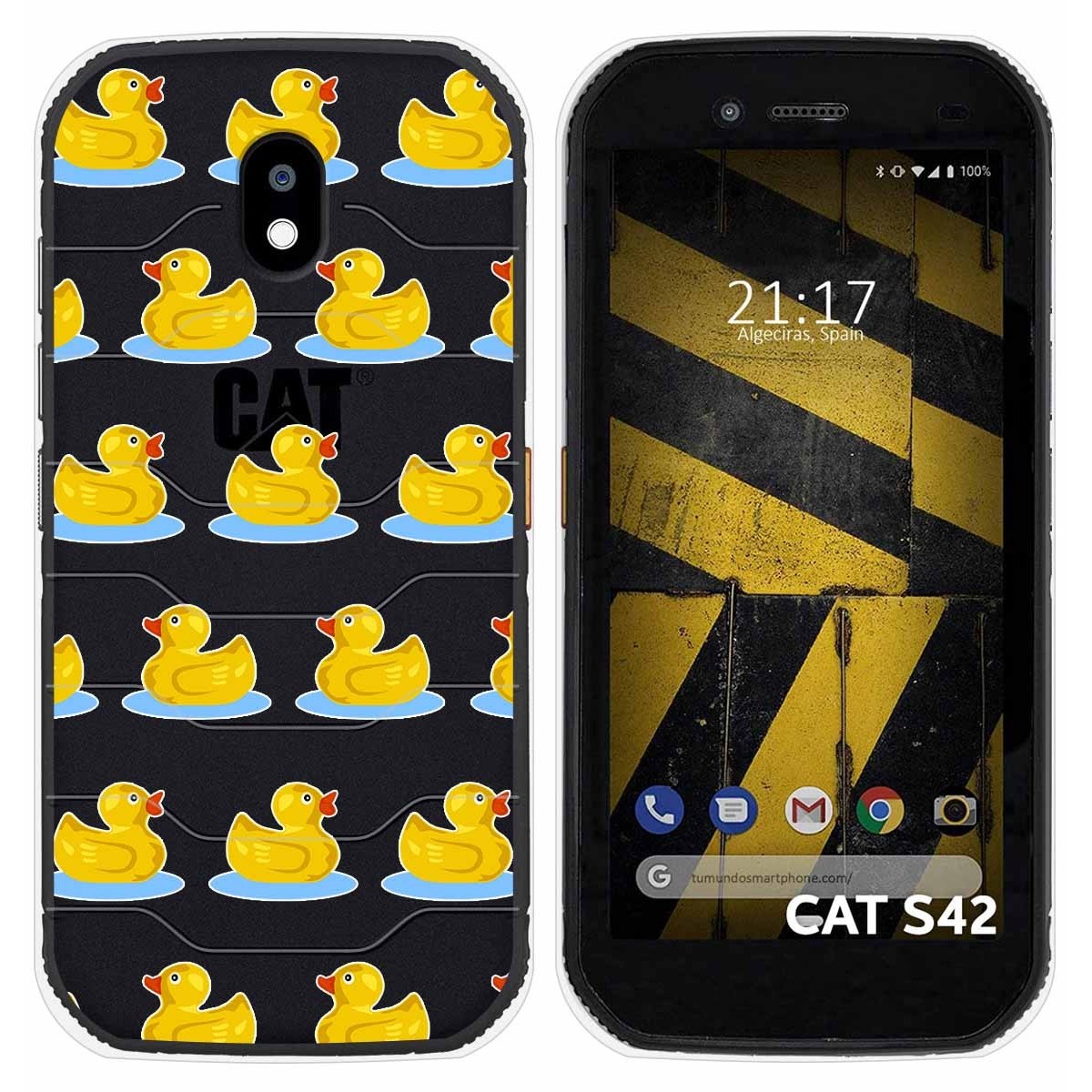 Funda Silicona Transparente para Cat S42 / S42 H+ diseño Pato Dibujos