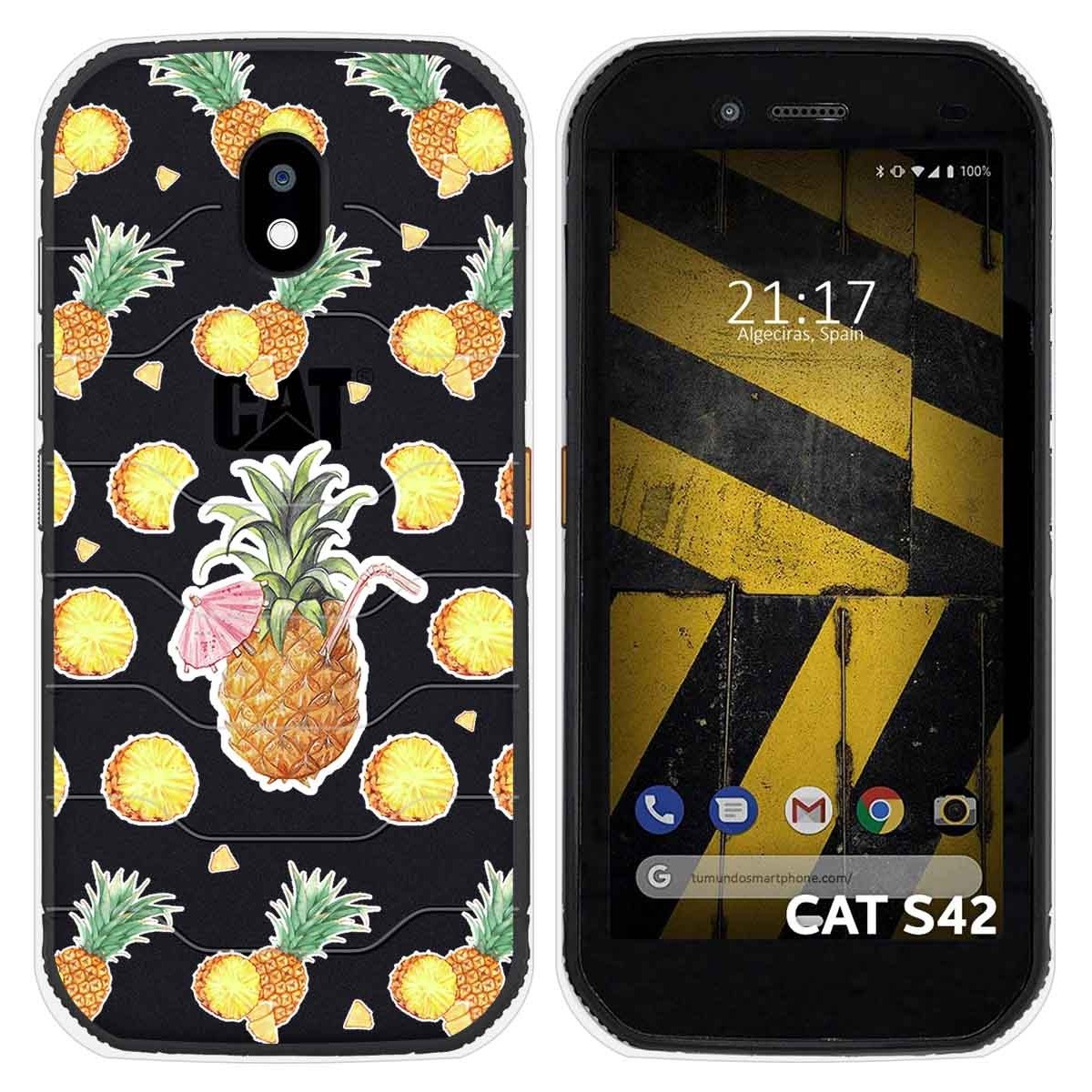 Funda Silicona Transparente para Cat S42 / S42 H+ diseño Piña Dibujos