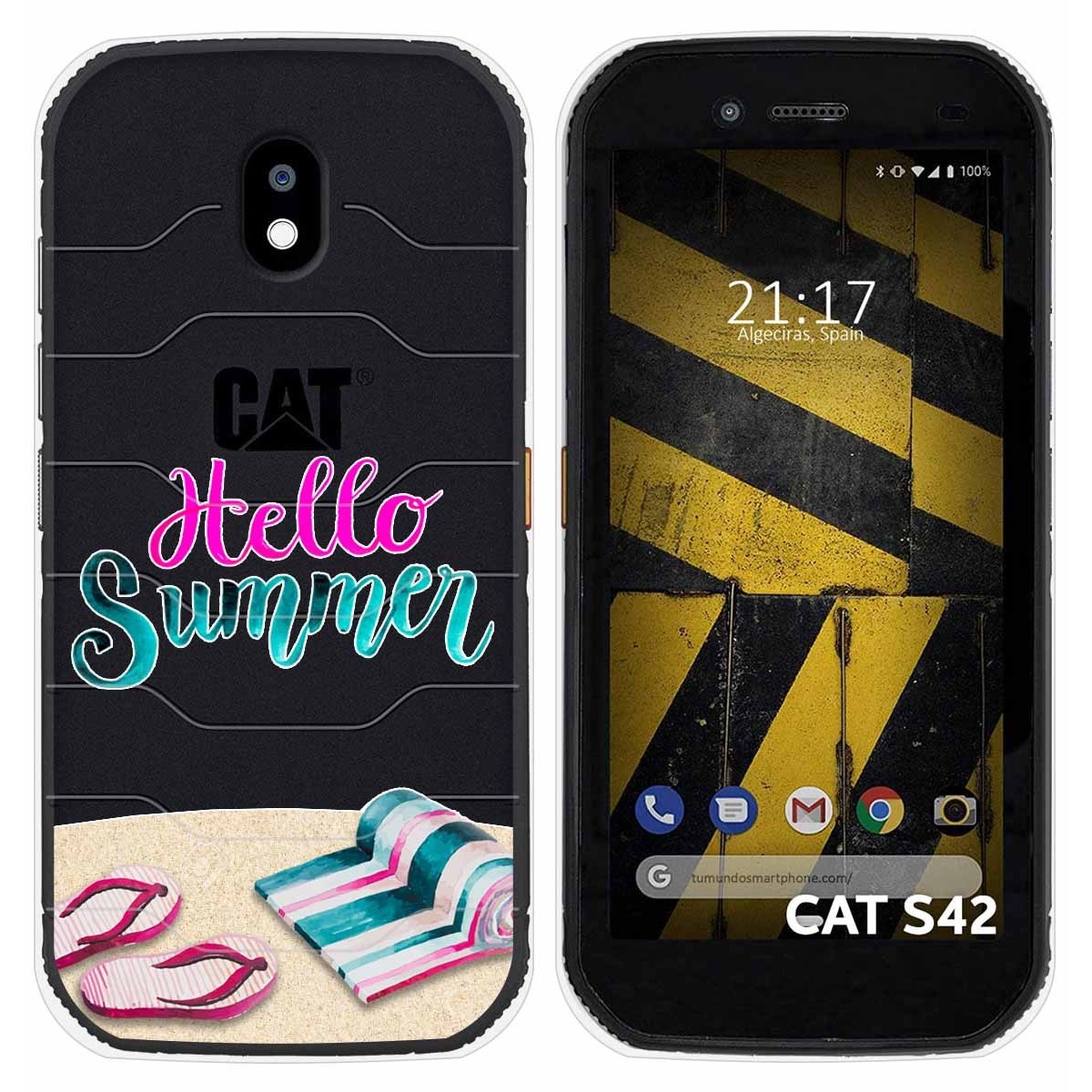Funda Silicona Transparente para Cat S42 / S42 H+ diseño Summer Dibujos
