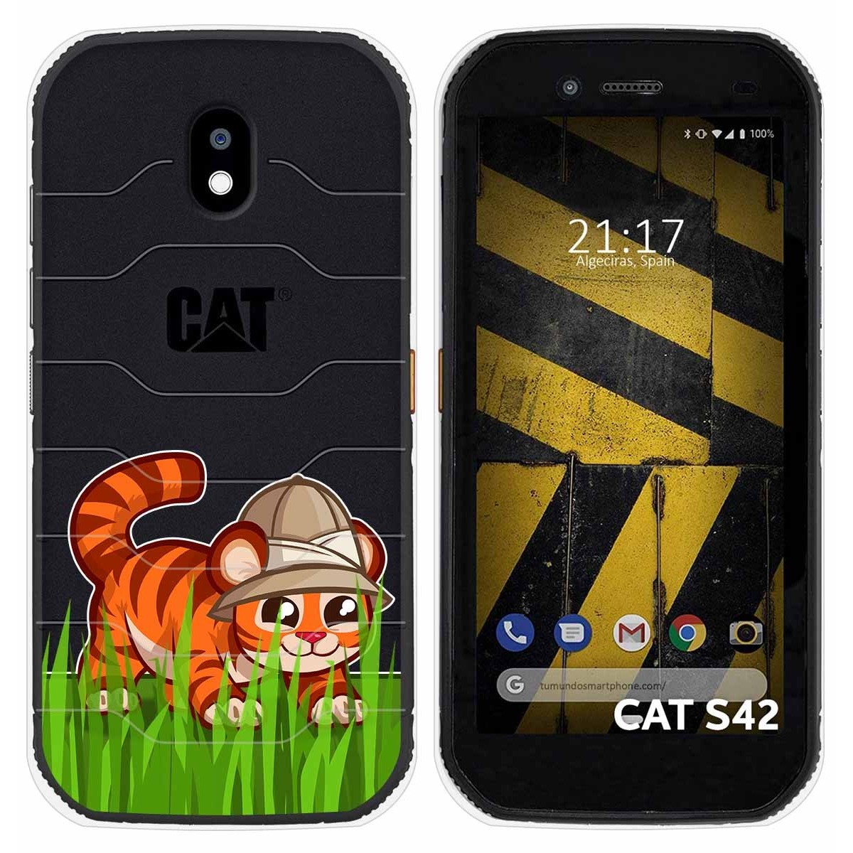 Funda Silicona Transparente para Cat S42 / S42 H+ diseño Tigre Dibujos