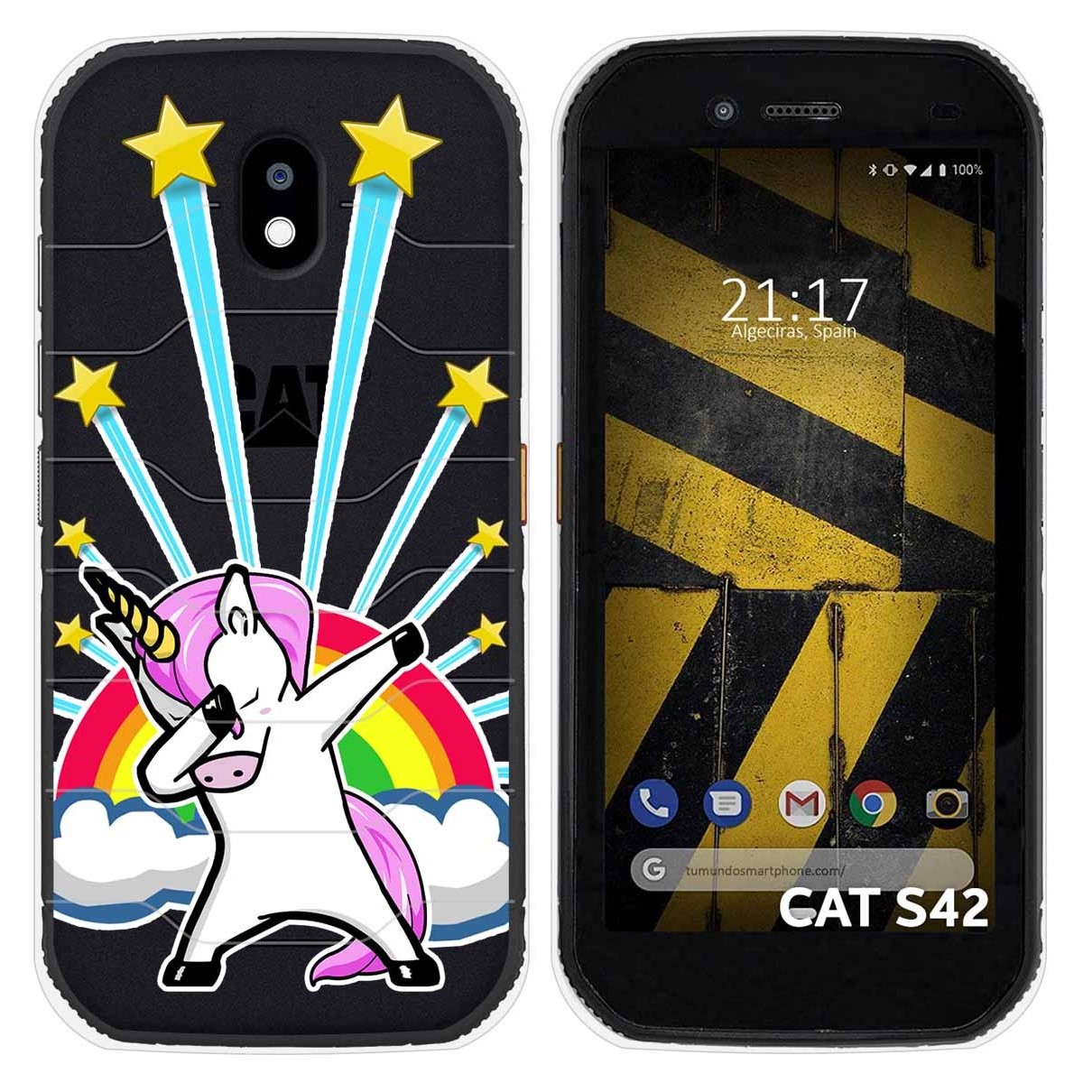 Funda Silicona Transparente para Cat S42 / S42 H+ diseño Unicornio Dibujos
