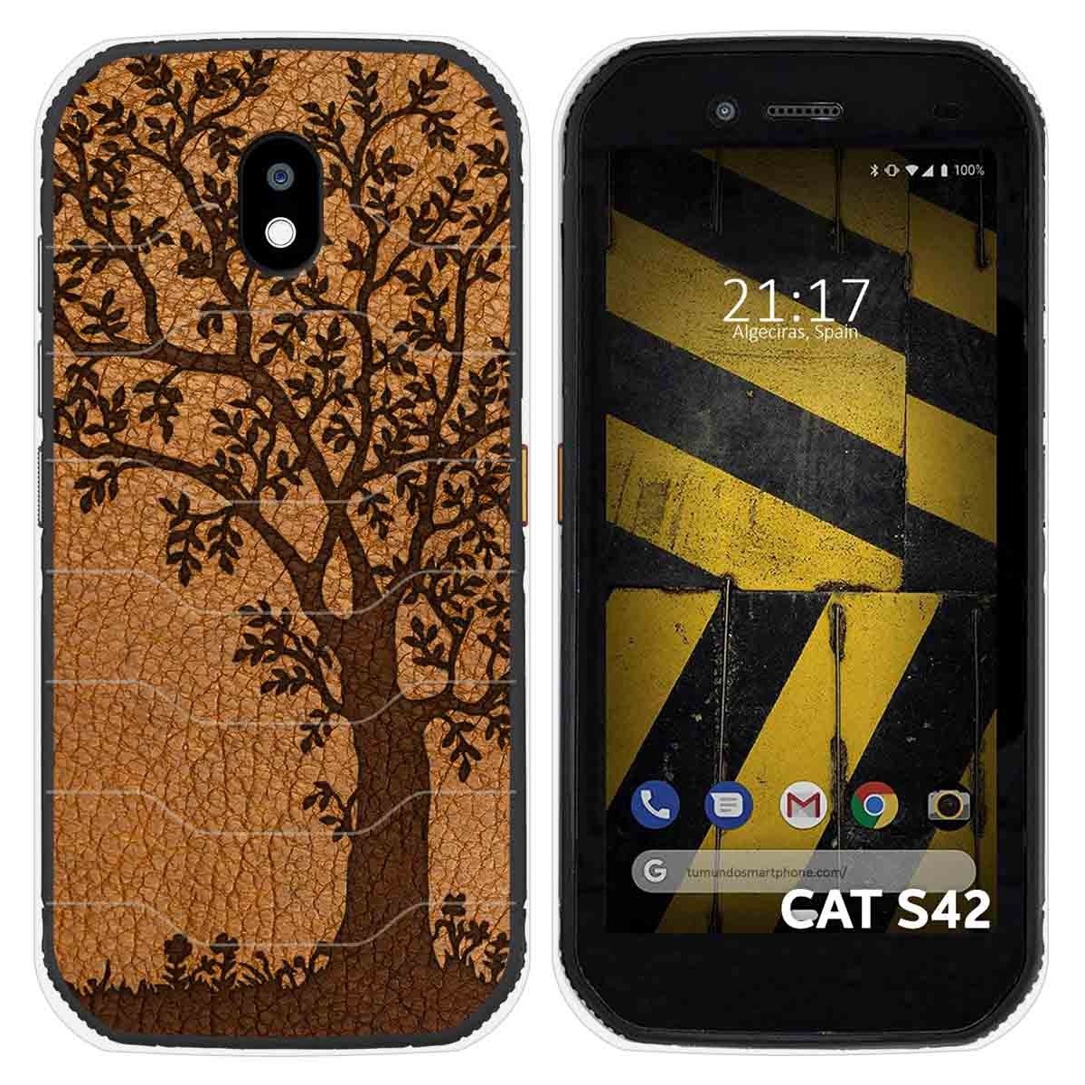Funda Silicona para Cat S42 / S42 H+ diseño Cuero 03 Dibujos