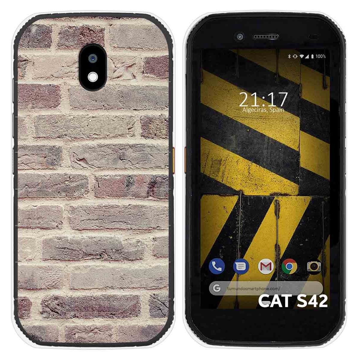 Funda Silicona para Cat S42 / S42 H+ diseño Ladrillo 01 Dibujos