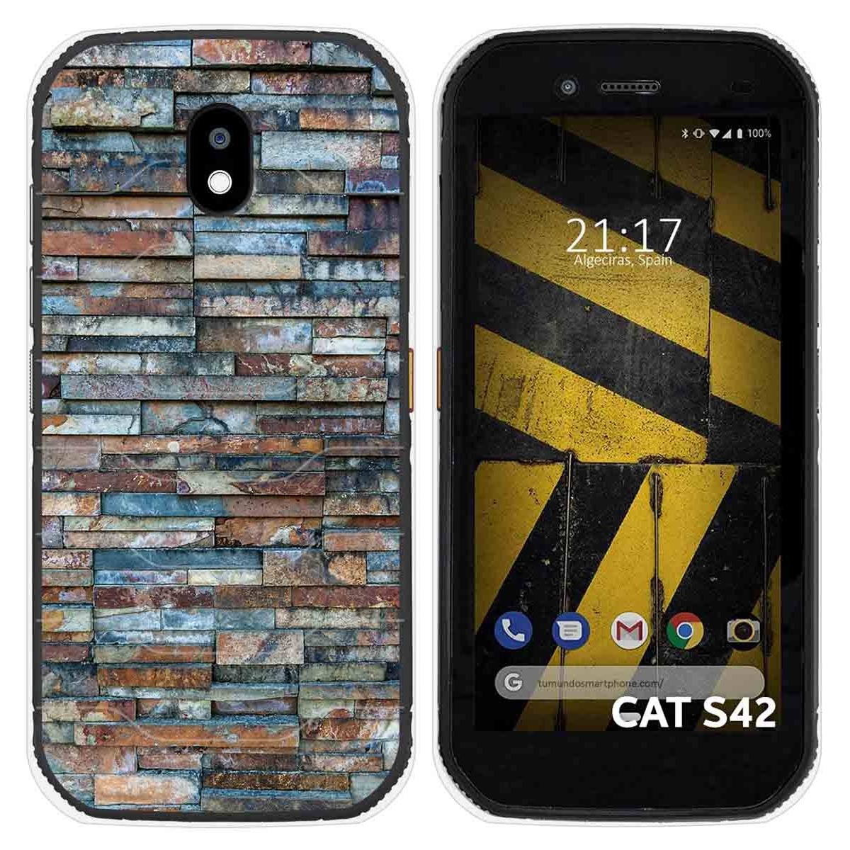 Funda Silicona para Cat S42 / S42 H+ diseño Ladrillo 05 Dibujos