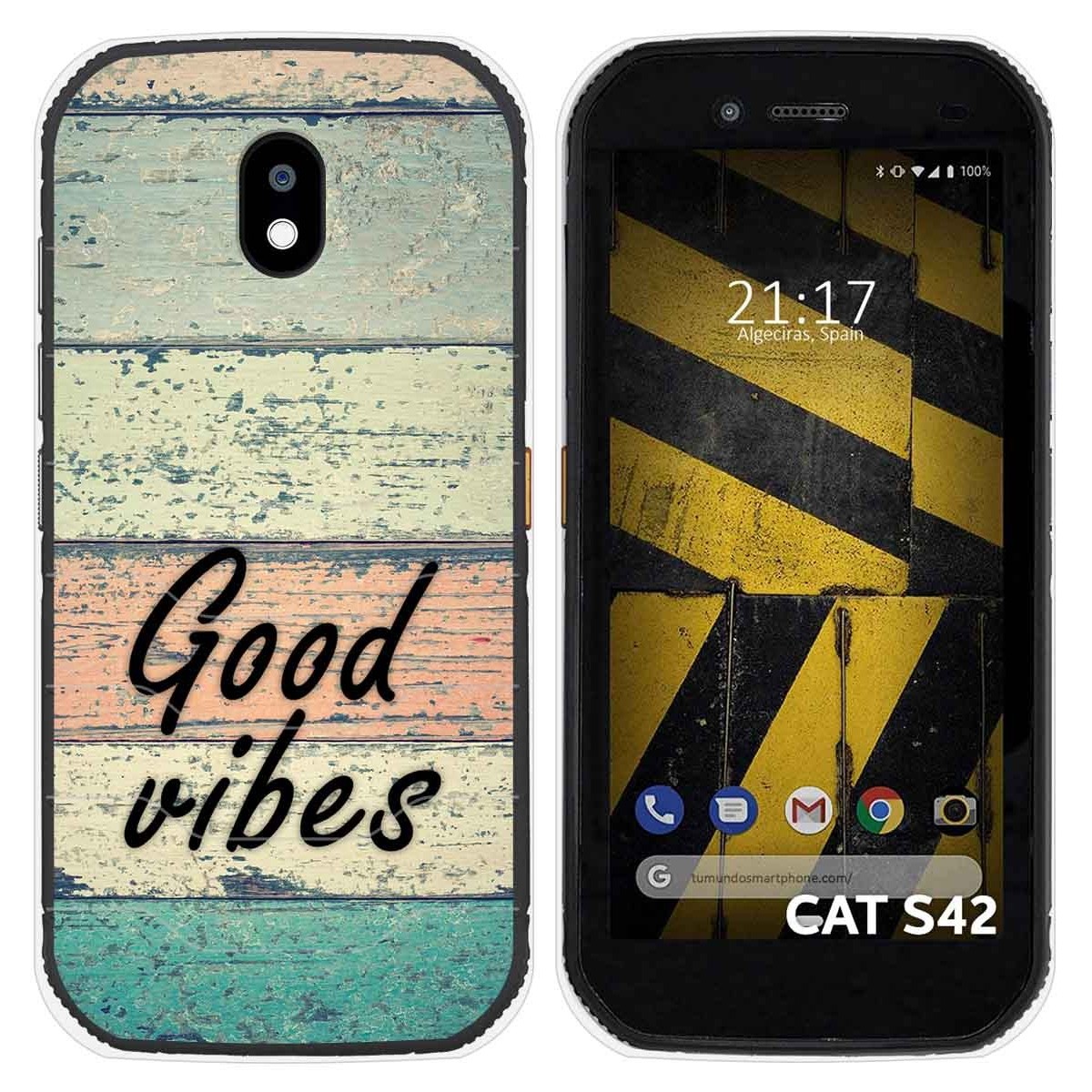 Funda Silicona para Cat S42 / S42 H+ diseño Madera 01 Dibujos