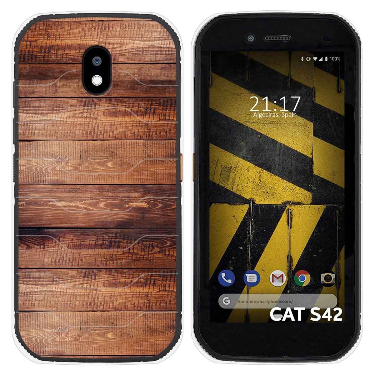 Funda Silicona para Cat S42 / S42 H+ diseño Madera 02 Dibujos