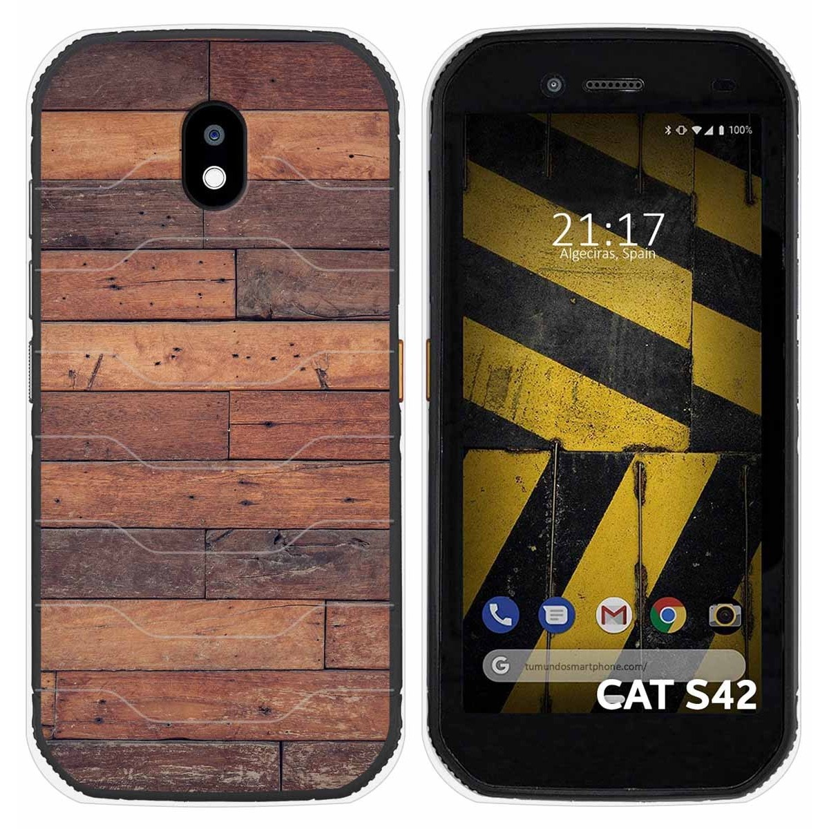 Funda Silicona para Cat S42 / S42 H+ diseño Madera 03 Dibujos