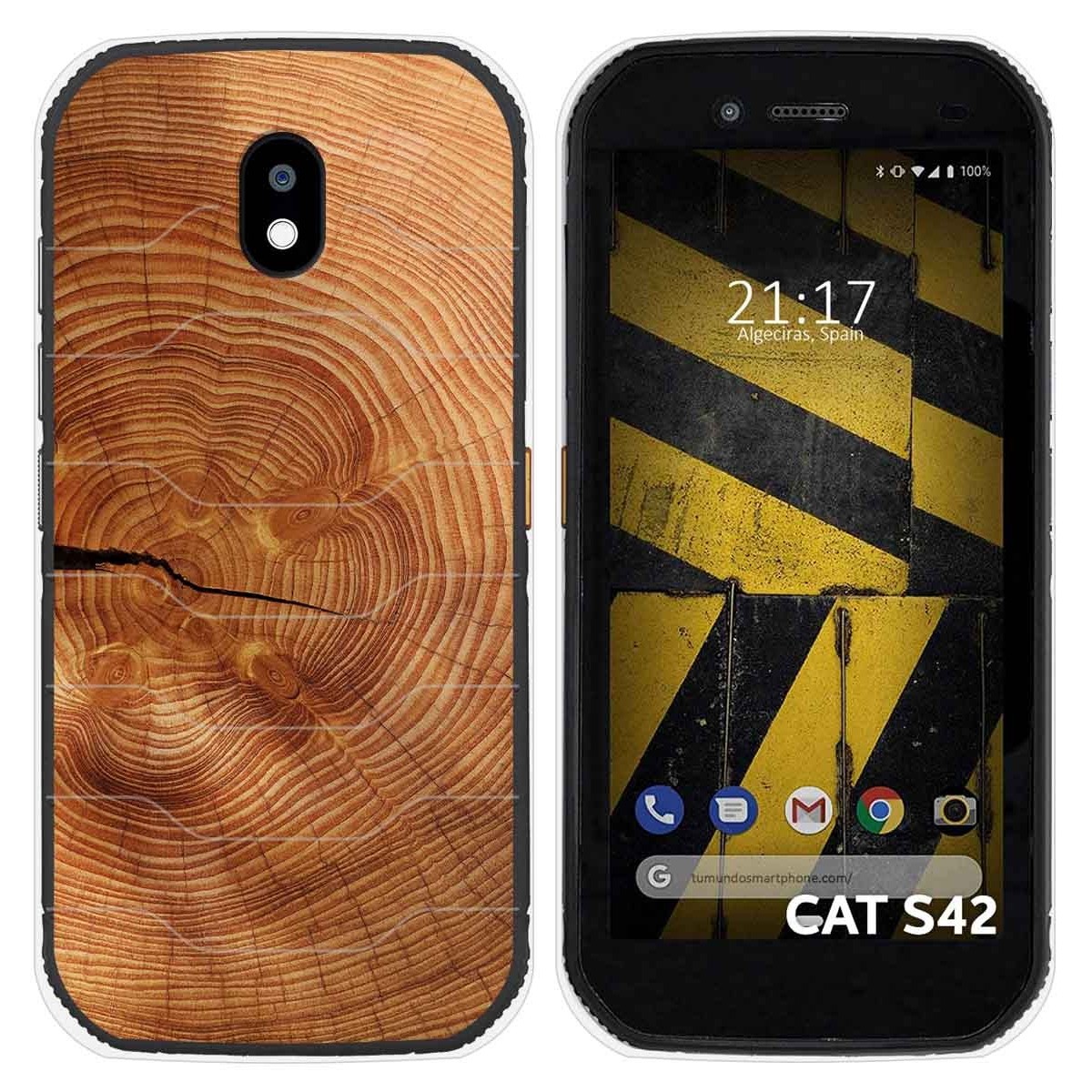 Funda Silicona para Cat S42 / S42 H+ diseño Madera 04 Dibujos