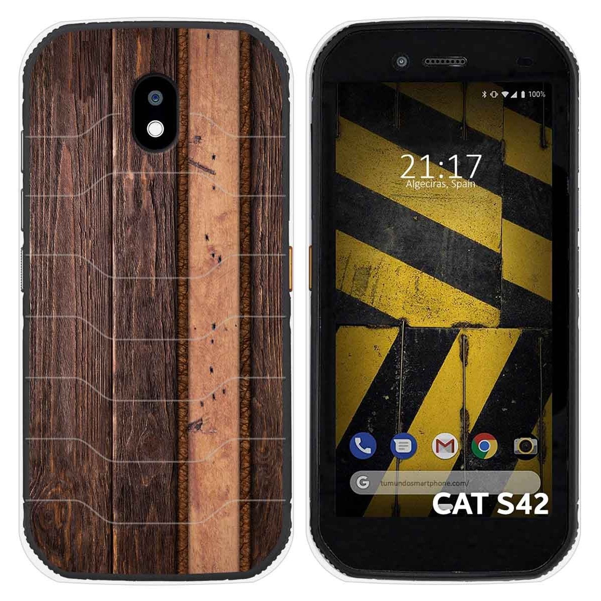 Funda Silicona para Cat S42 / S42 H+ diseño Madera 05 Dibujos