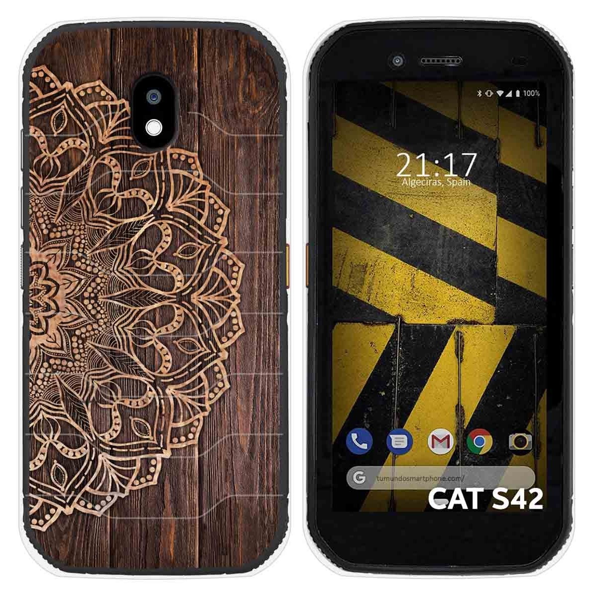 Funda Silicona para Cat S42 / S42 H+ diseño Madera 06 Dibujos