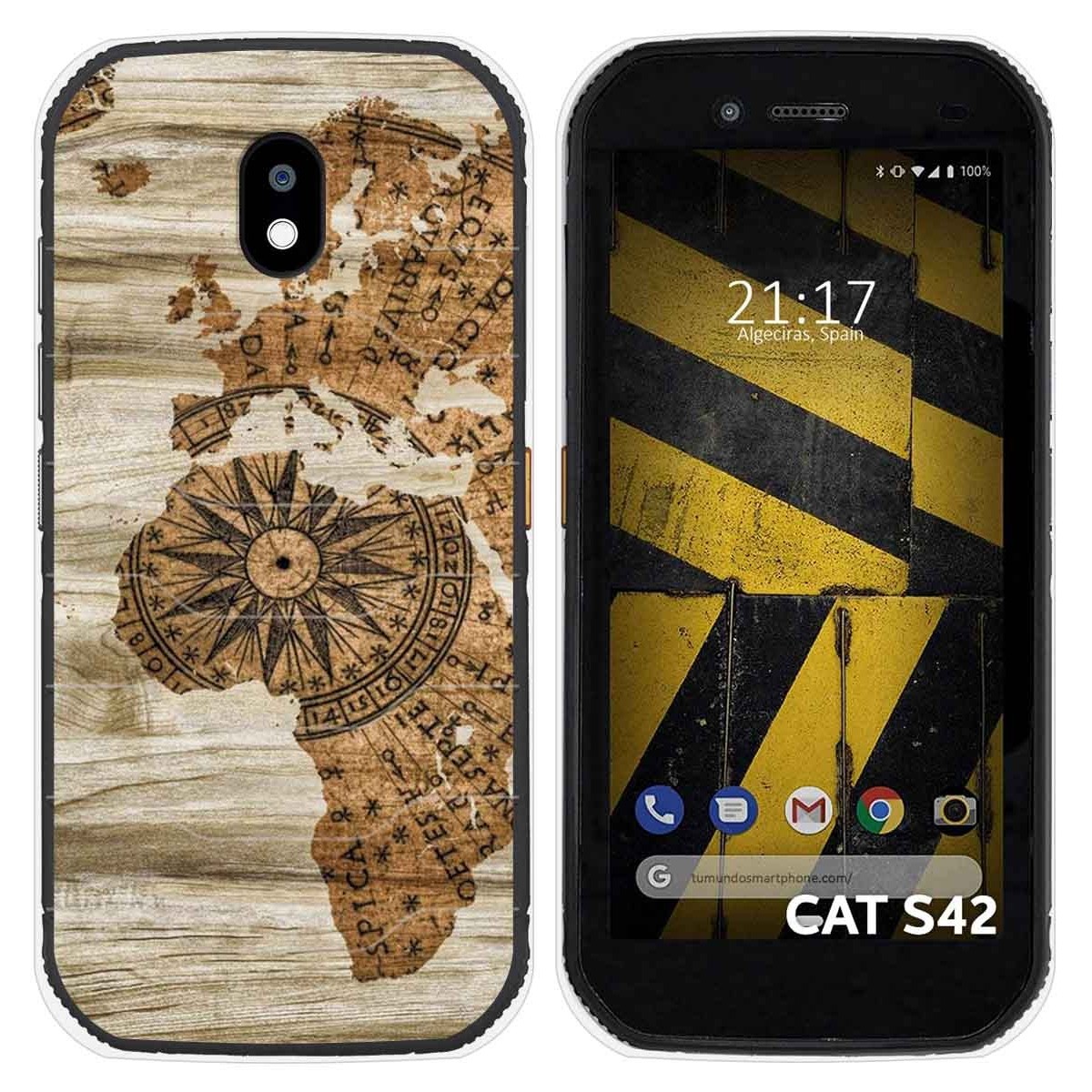 Funda Silicona para Cat S42 / S42 H+ diseño Madera 07 Dibujos