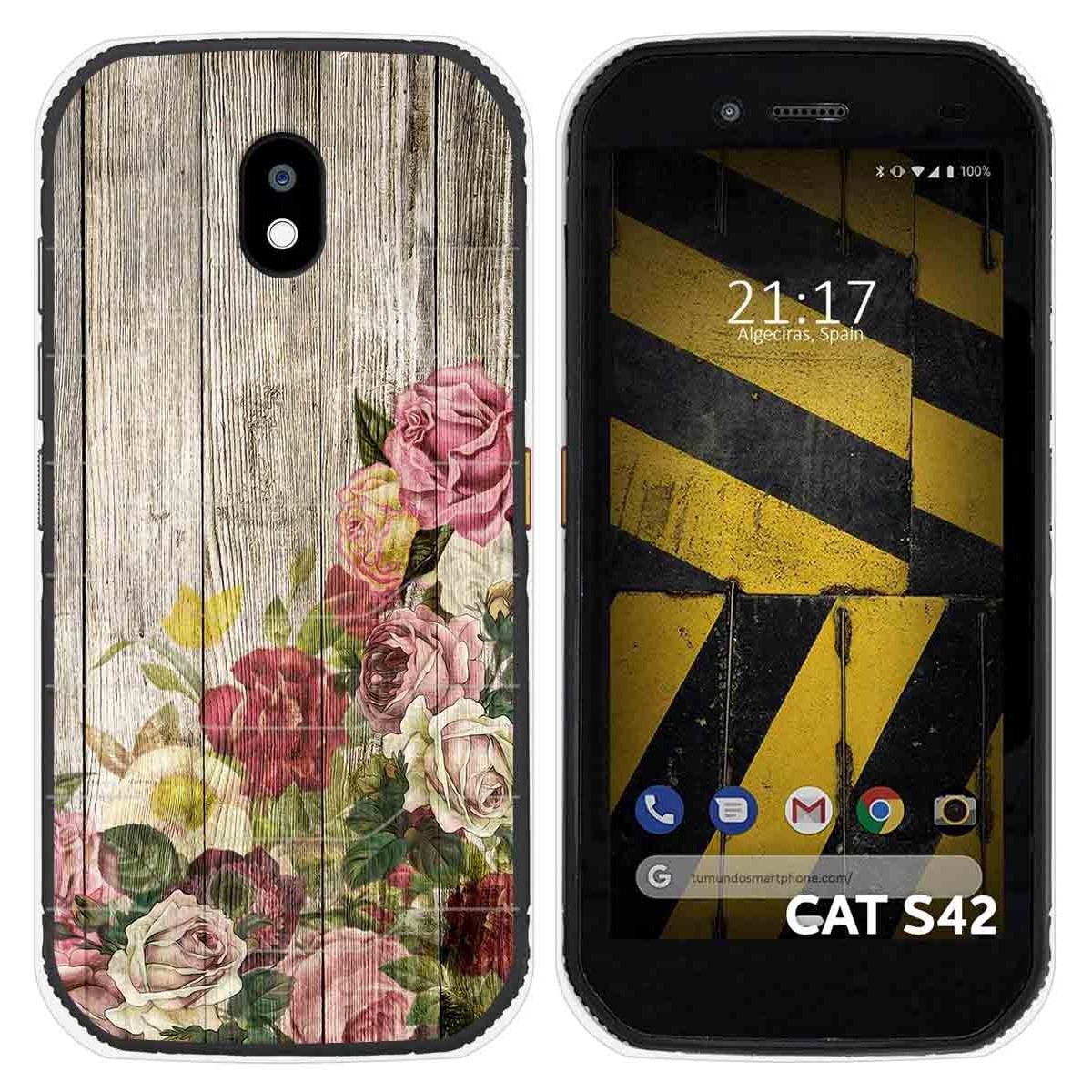 Funda Silicona para Cat S42 / S42 H+ diseño Madera 08 Dibujos