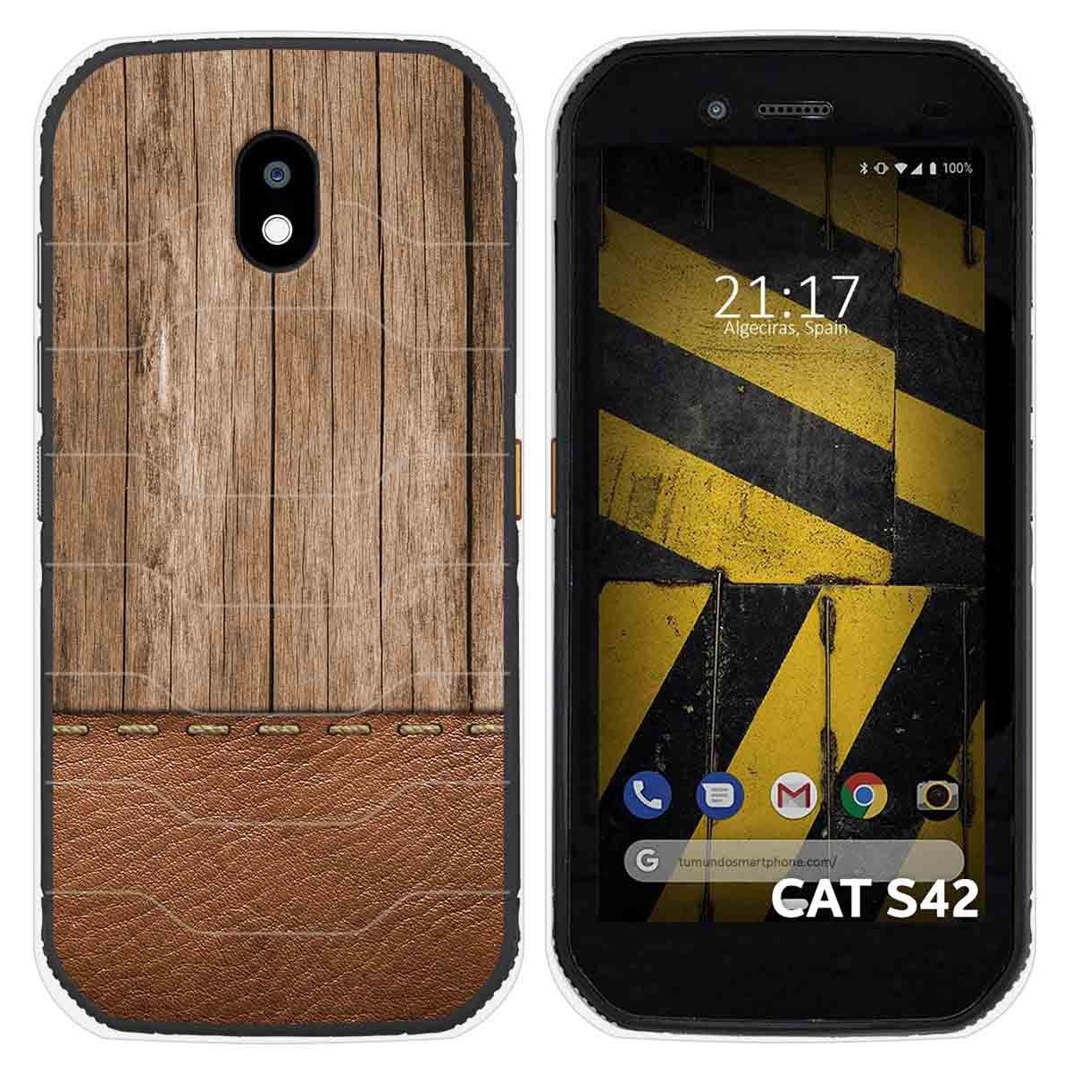 Funda Silicona para Cat S42 / S42 H+ diseño Madera 09 Dibujos