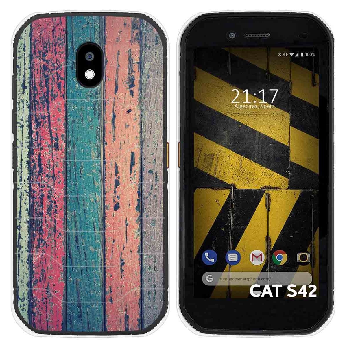 Funda Silicona para Cat S42 / S42 H+ diseño Madera 10 Dibujos