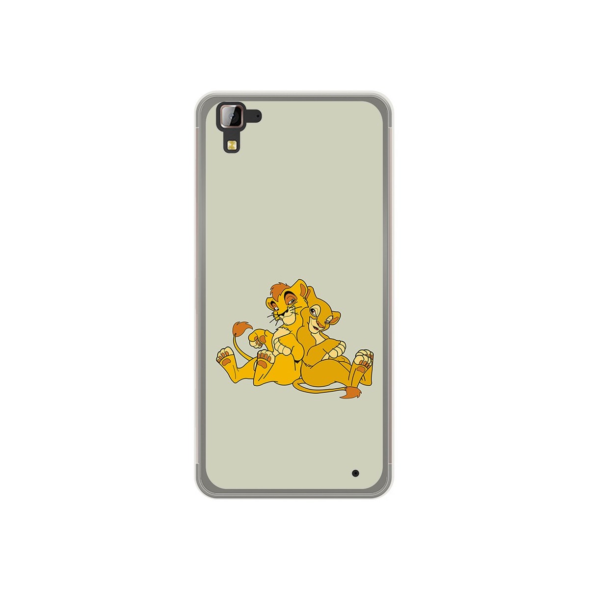 Funda Gel Tpu para Hisense C30 Rock Diseño Leones Dibujos