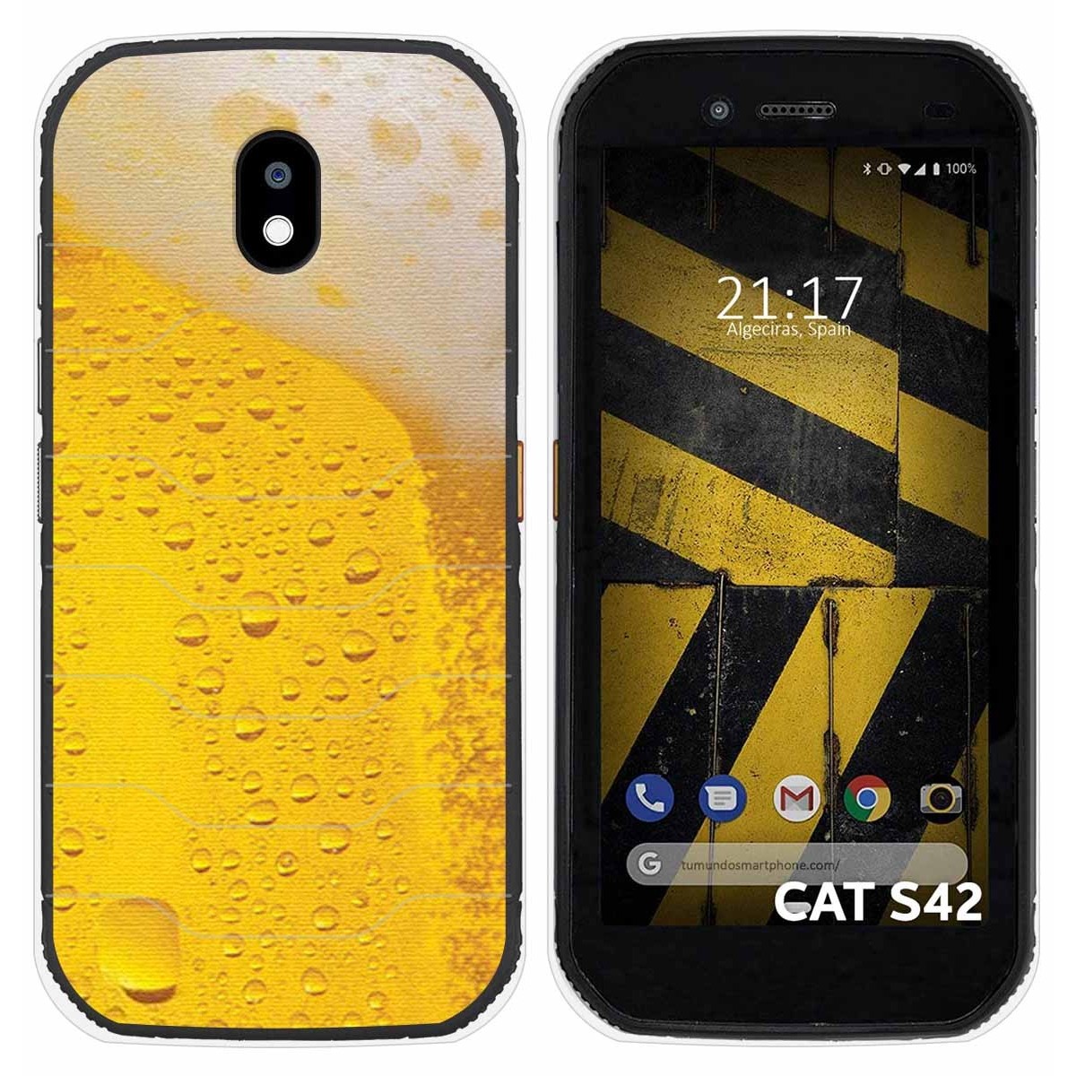 Funda Silicona para Cat S42 / S42 H+ diseño Cerveza Dibujos