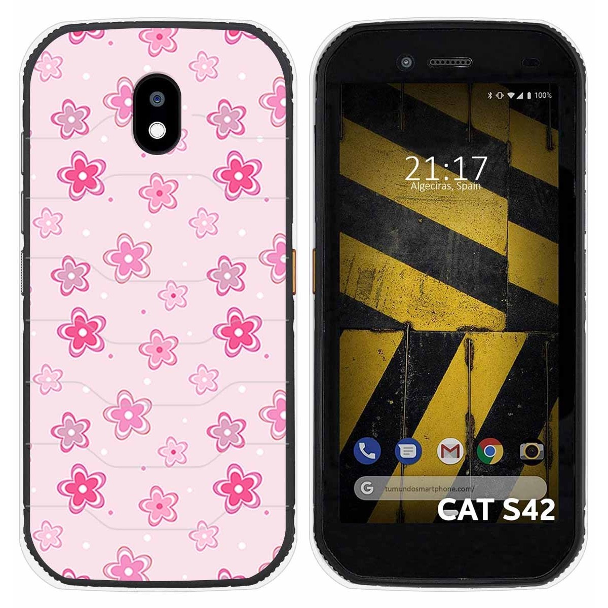 Funda Silicona para Cat S42 / S42 H+ diseño Flores Dibujos