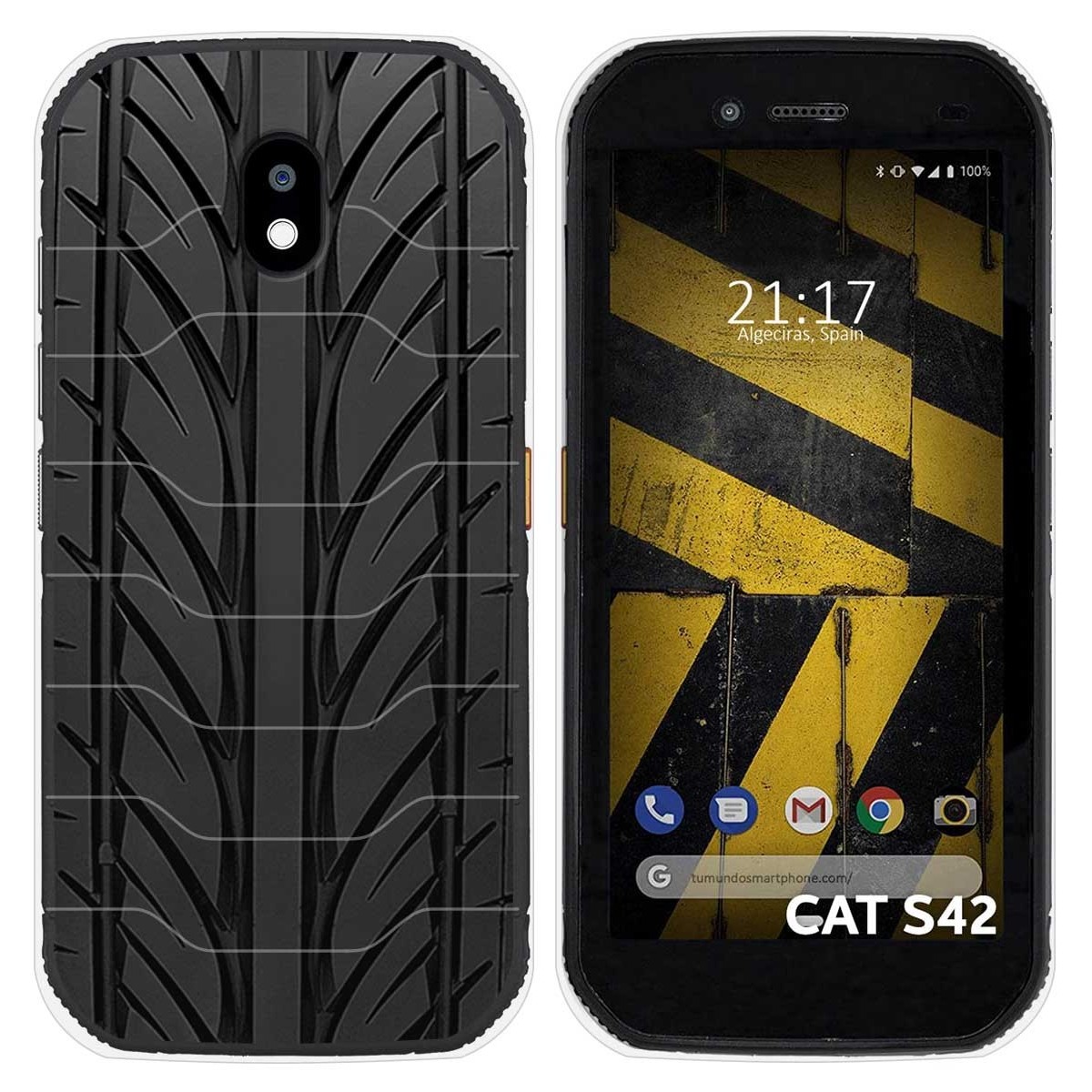 Funda Silicona para Cat S42 / S42 H+ diseño Neumatico Dibujos
