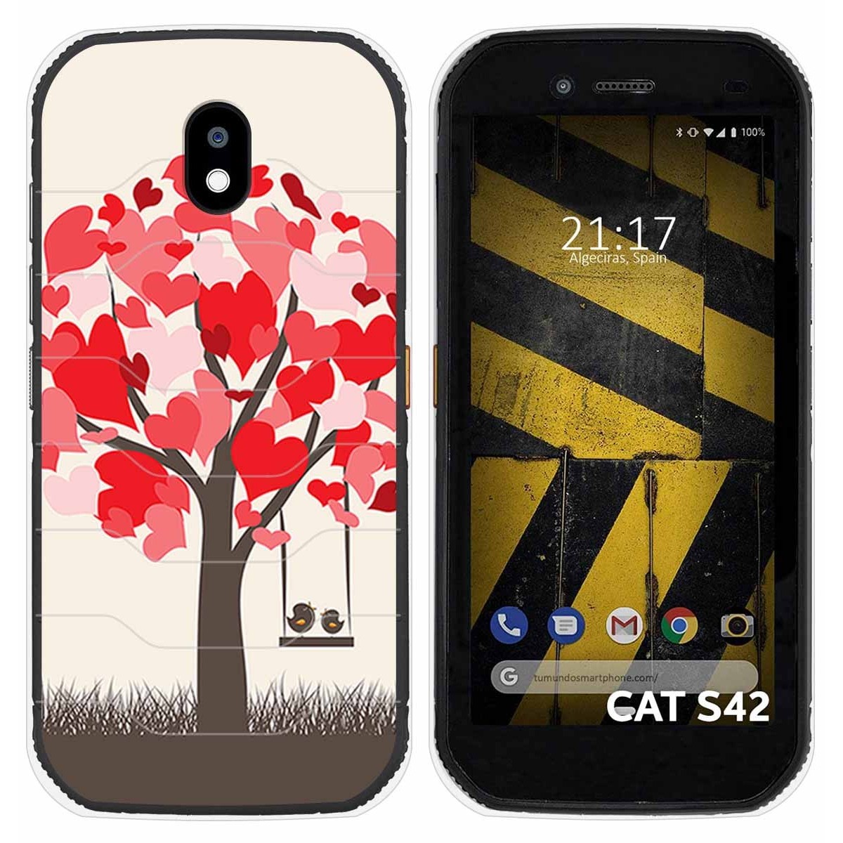Funda Silicona para Cat S42 / S42 H+ diseño Pajaritos Dibujos