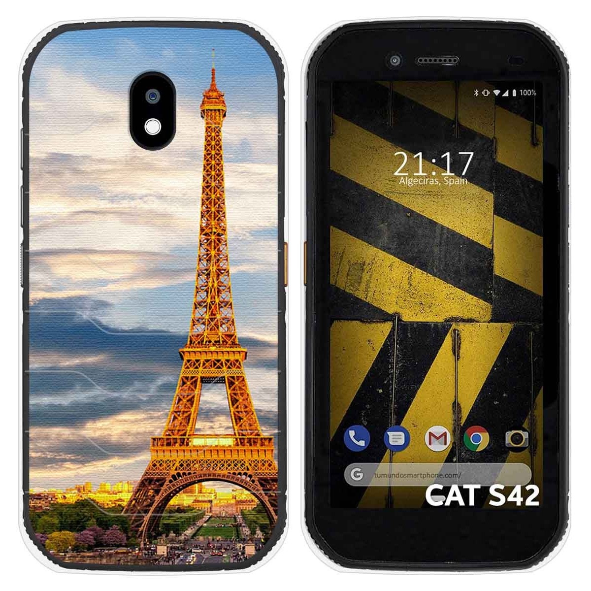 Funda Silicona para Cat S42 / S42 H+ diseño Paris Dibujos