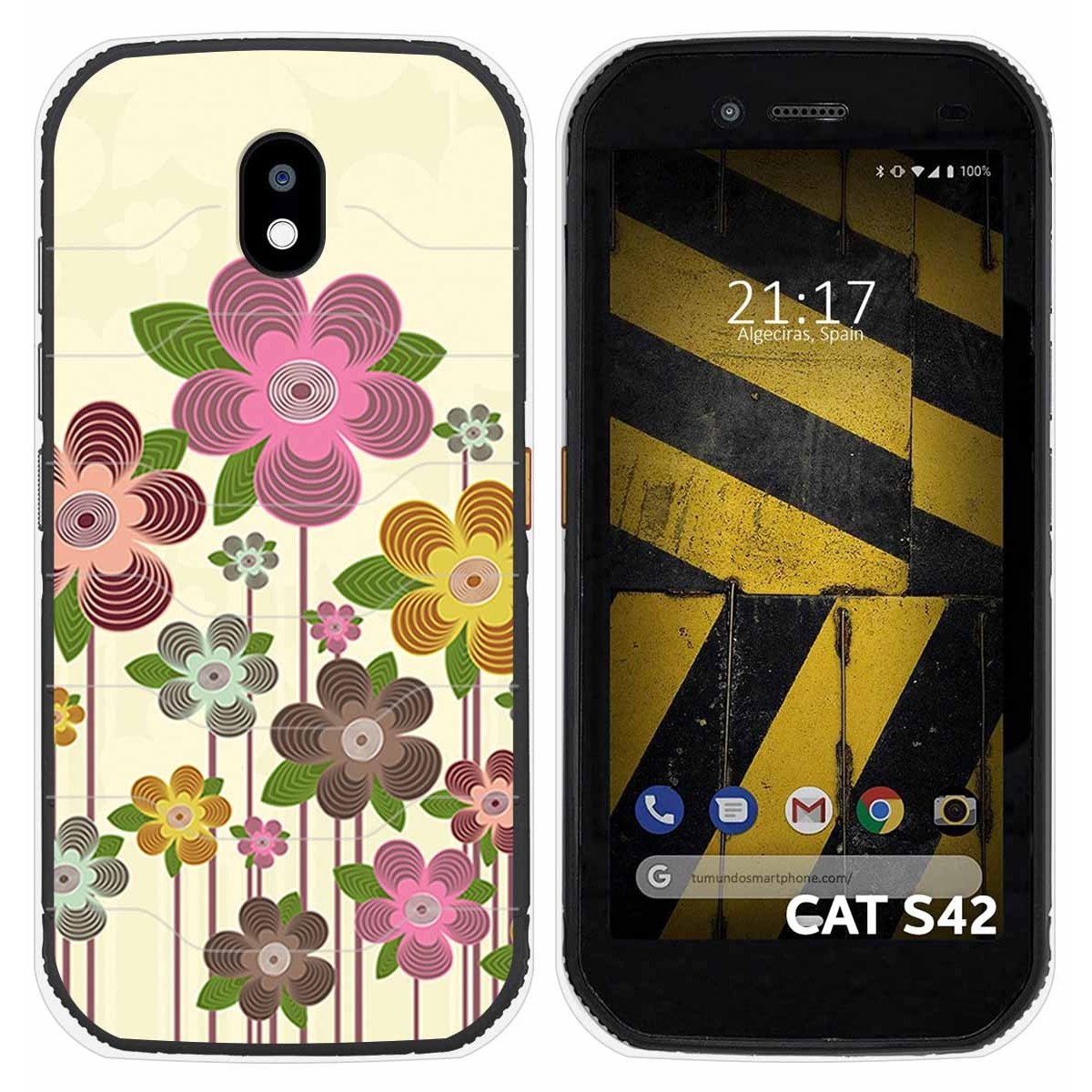 Funda Silicona para Cat S42 / S42 H+ diseño Primavera En Flor Dibujos