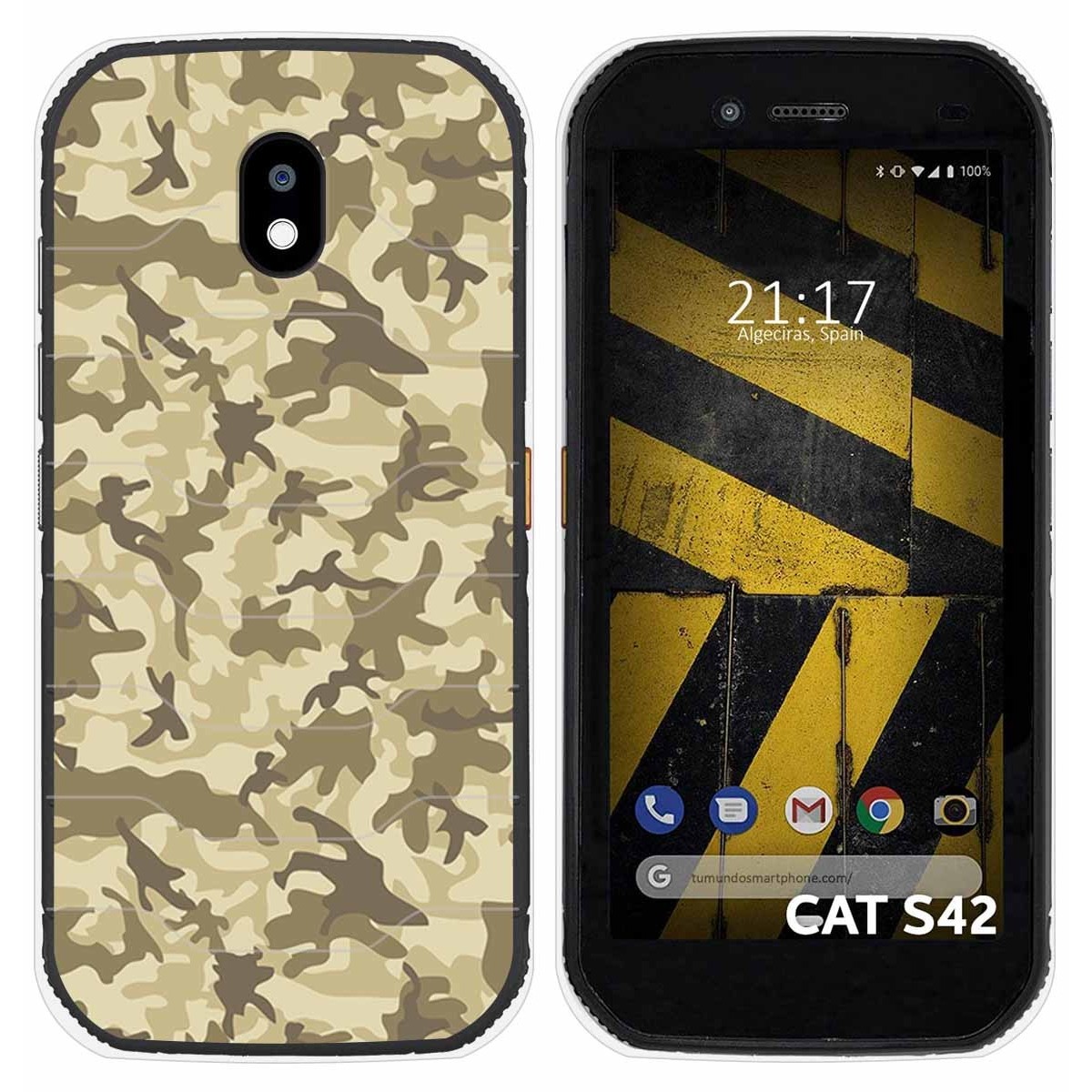 Funda Silicona para Cat S42 / S42 H+ diseño Sand Camuflaje Dibujos