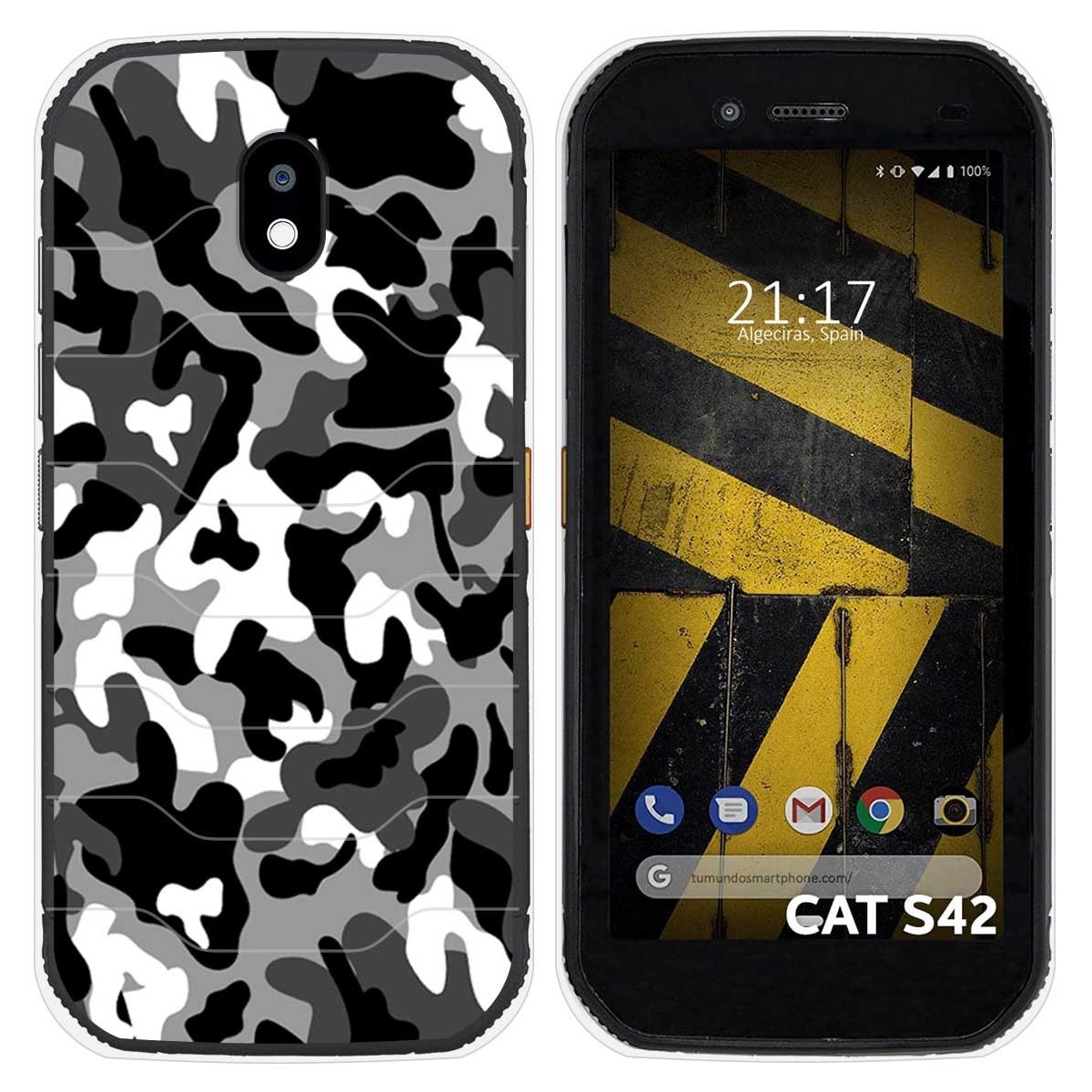 Funda Silicona para Cat S42 / S42 H+ diseño Snow Camuflaje Dibujos