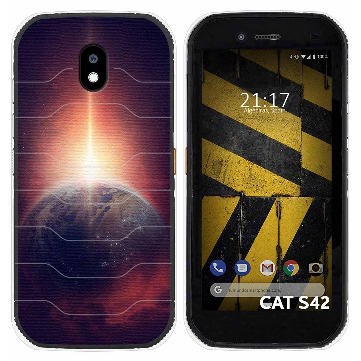 Funda Silicona para Cat S42 / S42 H+ diseño Tierra Dibujos