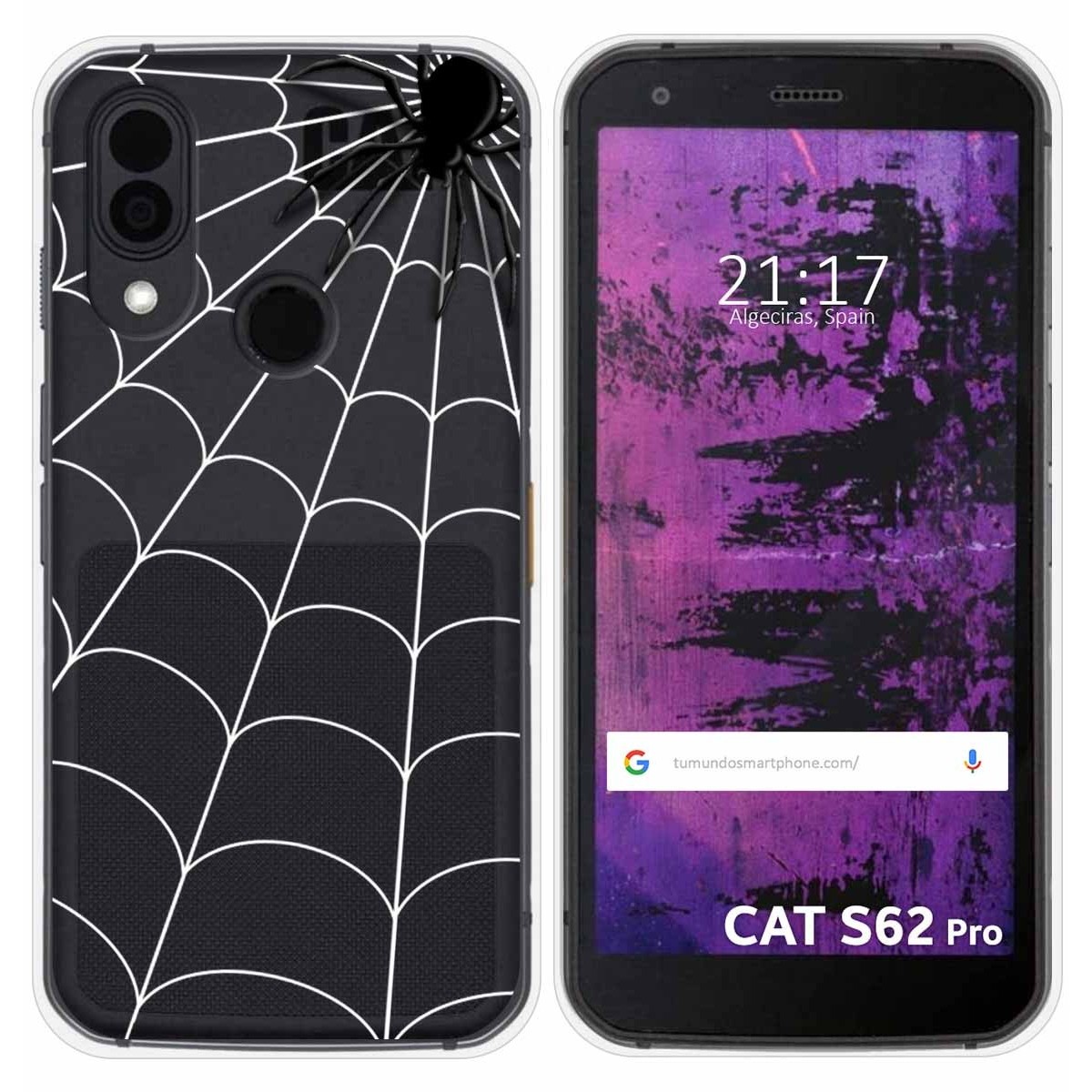Funda Silicona Transparente para Cat S62 Pro diseño Araña Dibujos