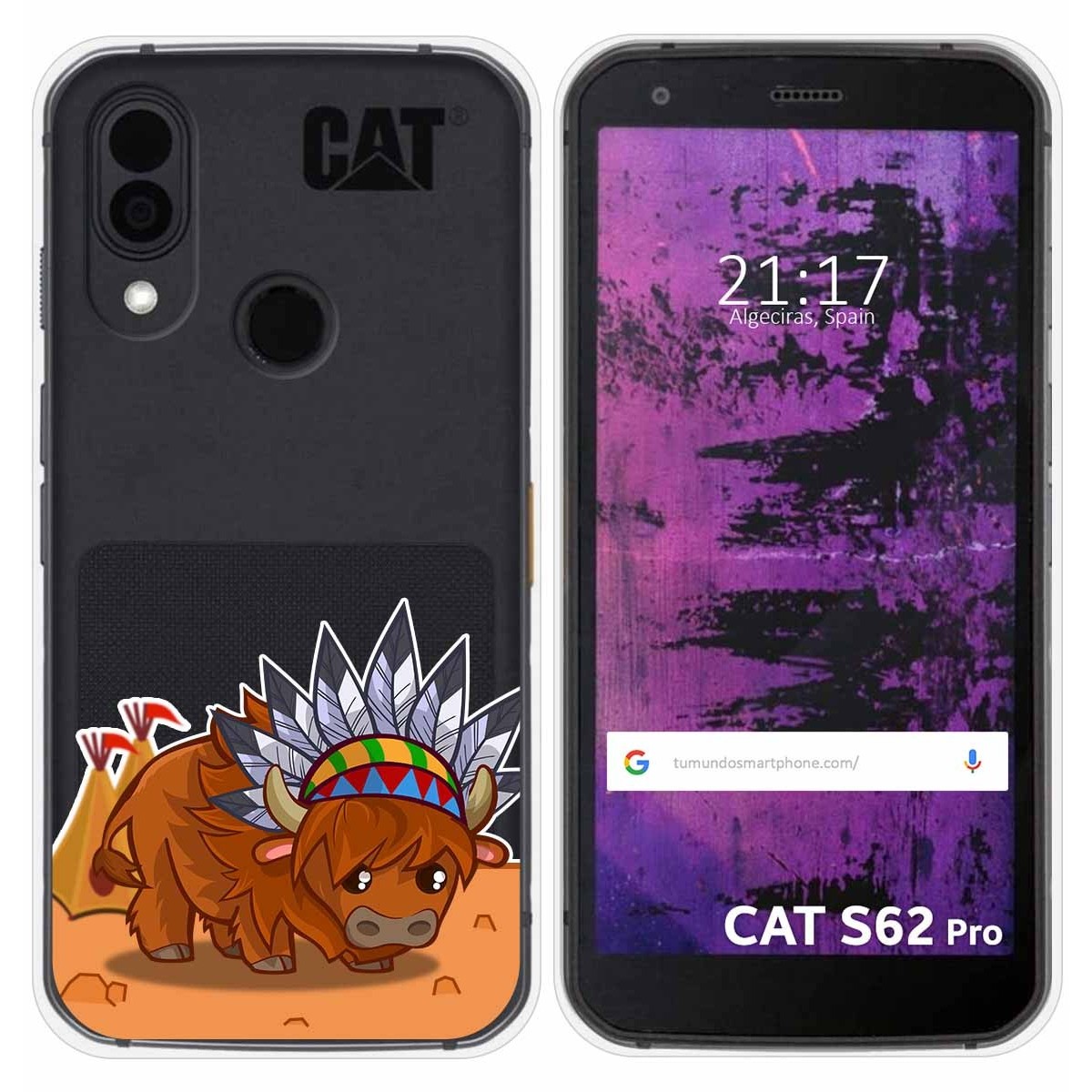 Funda Silicona Transparente para Cat S62 Pro diseño Bufalo Dibujos