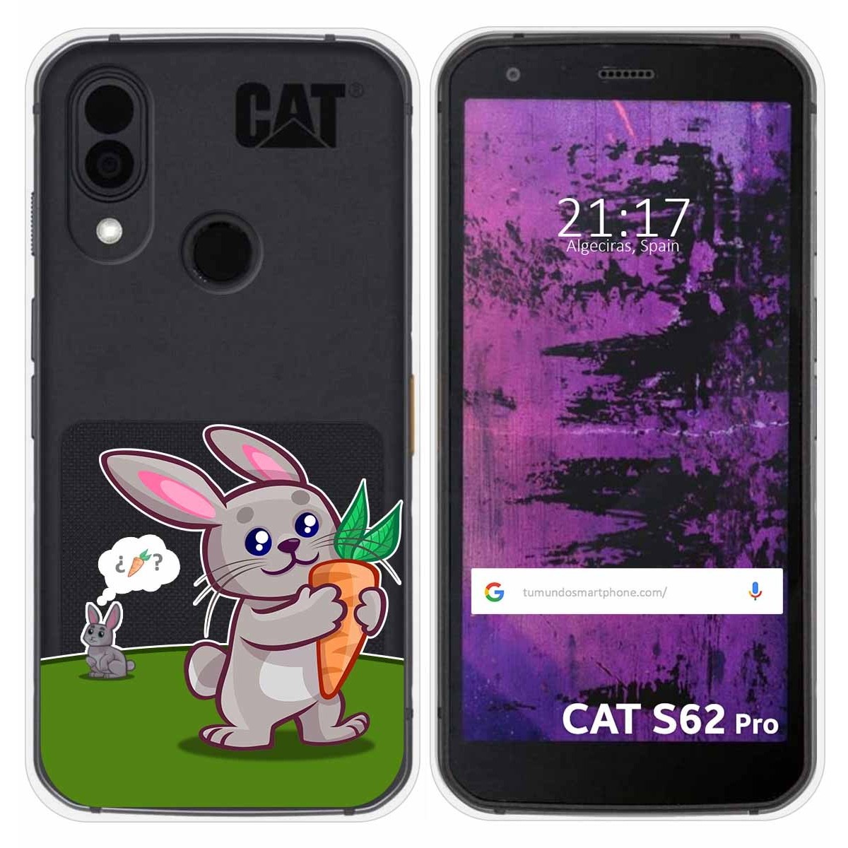 Funda Silicona Transparente para Cat S62 Pro diseño Conejo Dibujos