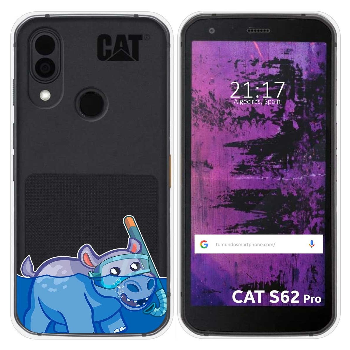 Funda Silicona Transparente para Cat S62 Pro diseño Hipo Dibujos