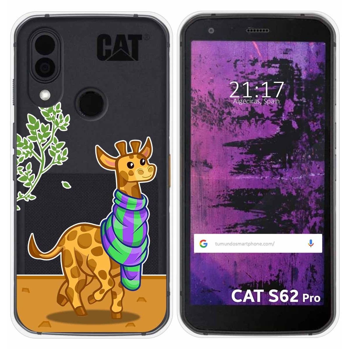 Funda Silicona Transparente para Cat S62 Pro diseño Jirafa Dibujos