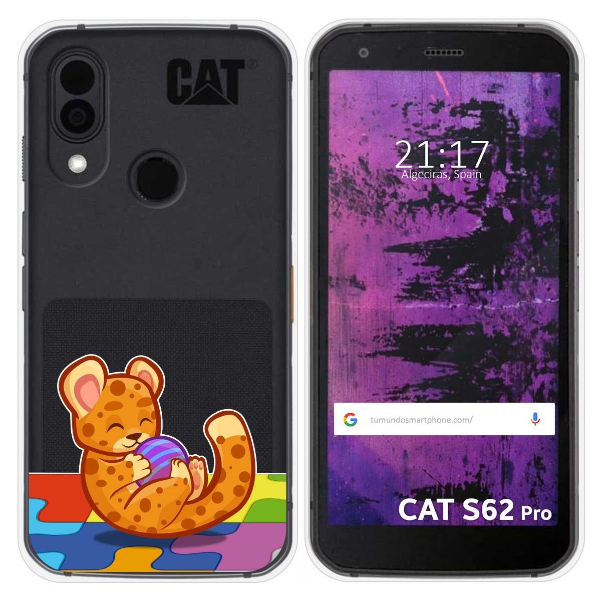 Funda Silicona Transparente para Cat S62 Pro diseño Leopardo Dibujos