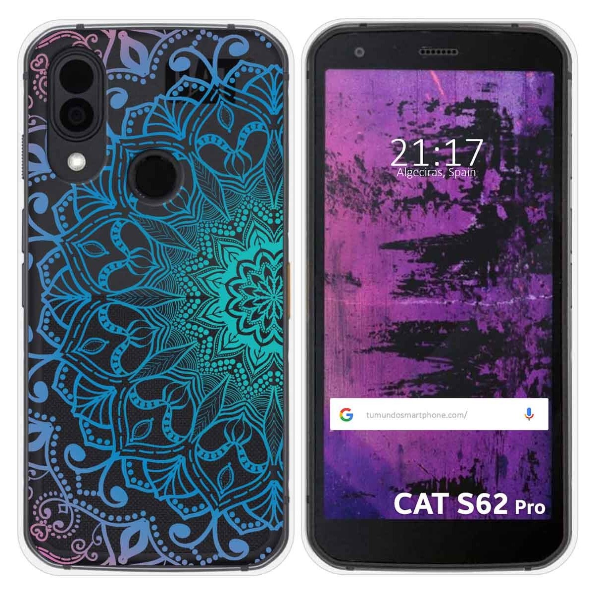 Funda Silicona Transparente para Cat S62 Pro diseño Mandala Dibujos