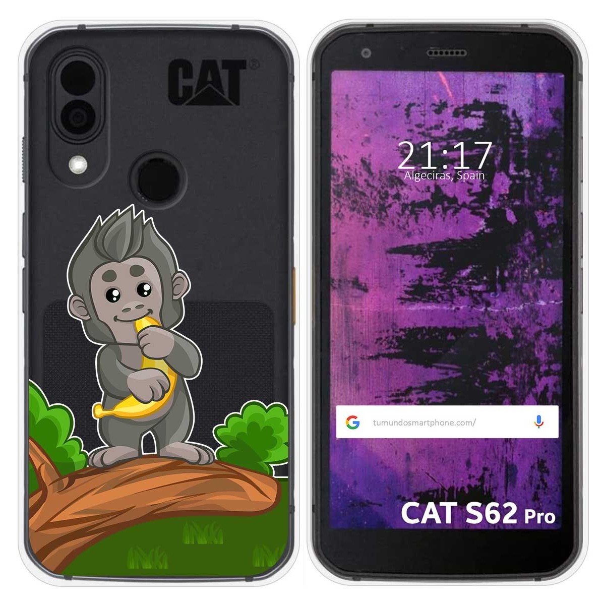 Funda Silicona Transparente para Cat S62 Pro diseño Mono Dibujos