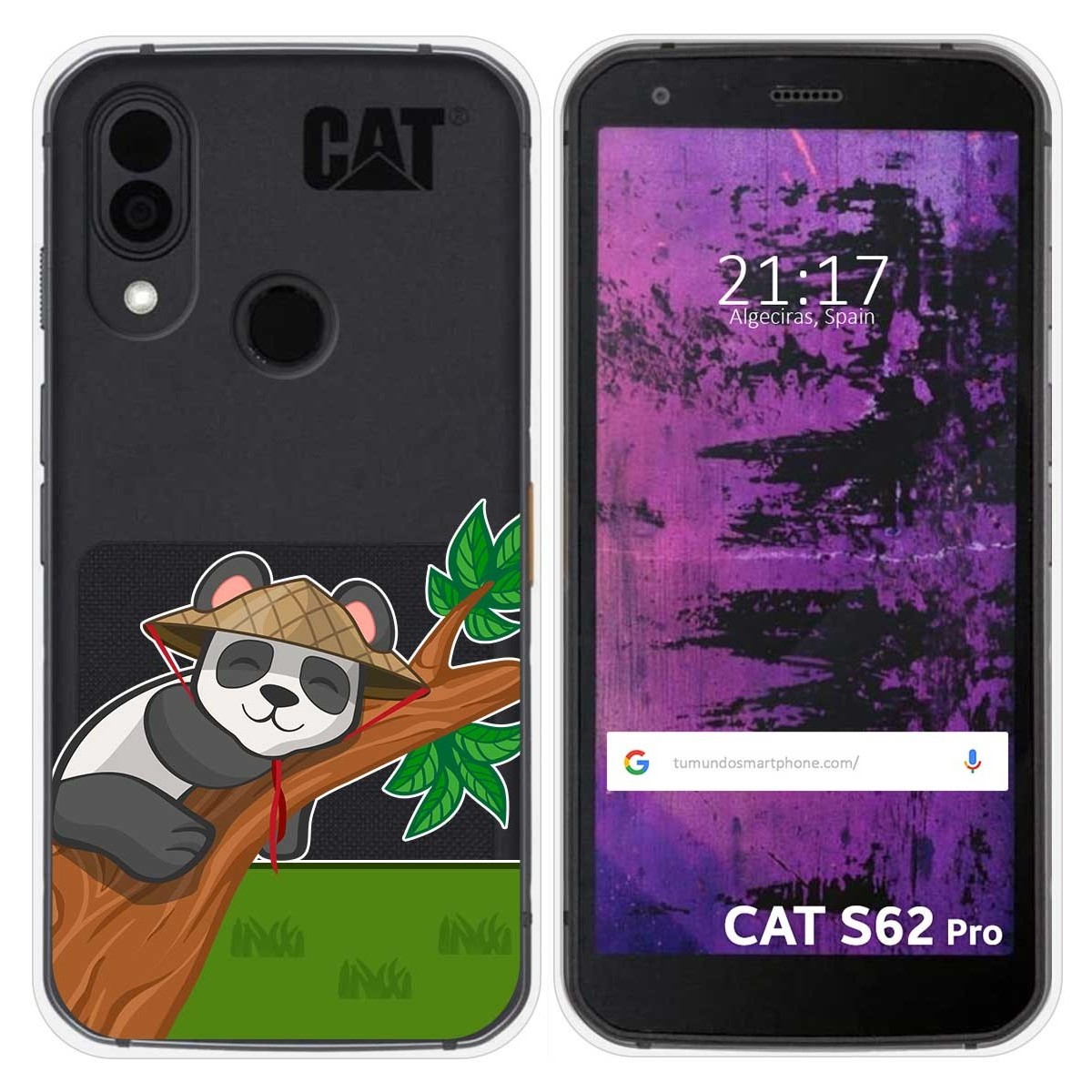 Funda Silicona Transparente para Cat S62 Pro diseño Panda Dibujos
