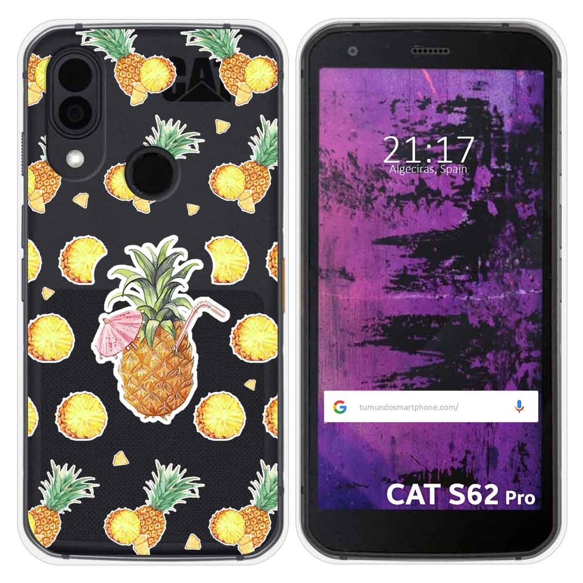 Funda Silicona Transparente para Cat S62 Pro diseño Piña Dibujos